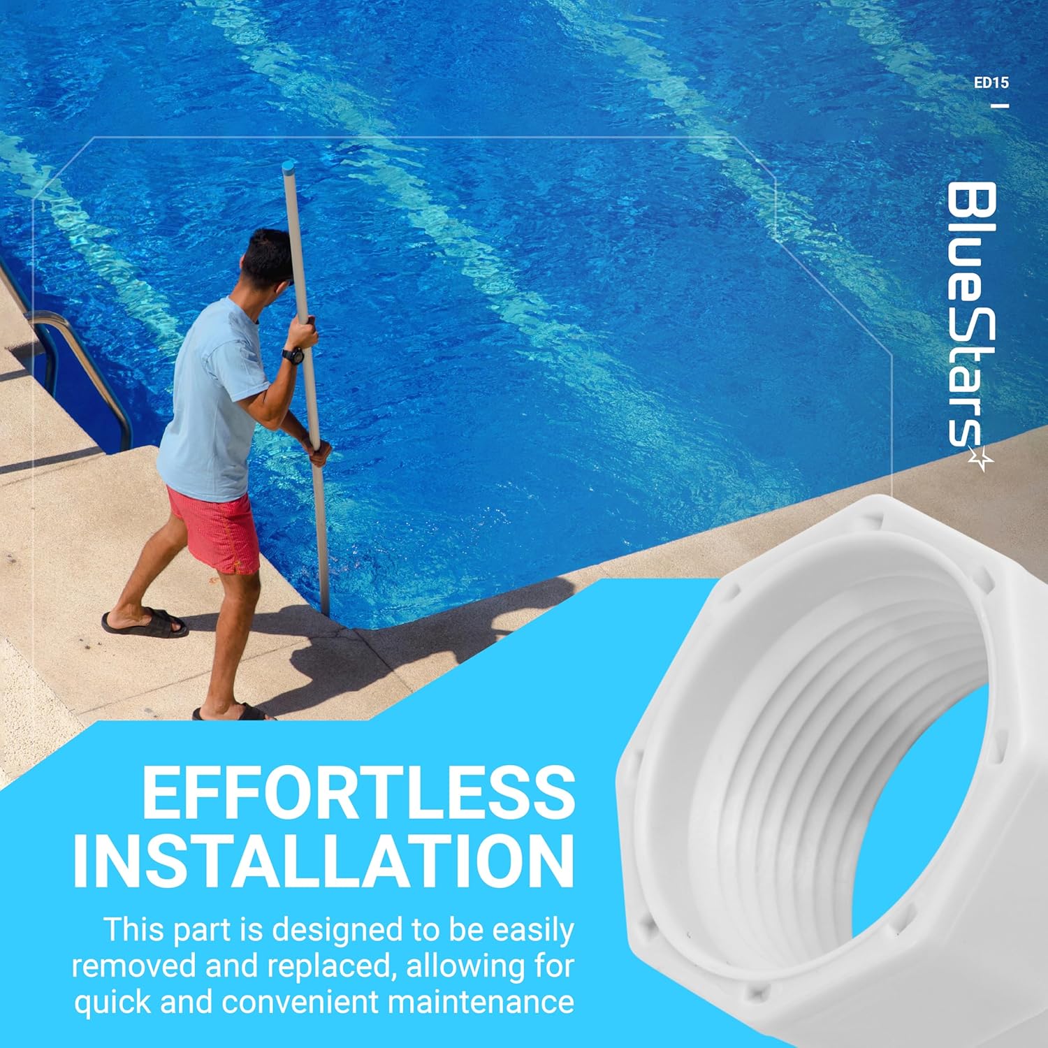 ED15 Kreepy Krauly Pool Cleaner Feed Hose Mender Nut Replacement - For Pentair Legend, Platinum, and Letro Pool Cleaners - 6 Pack - Image 6