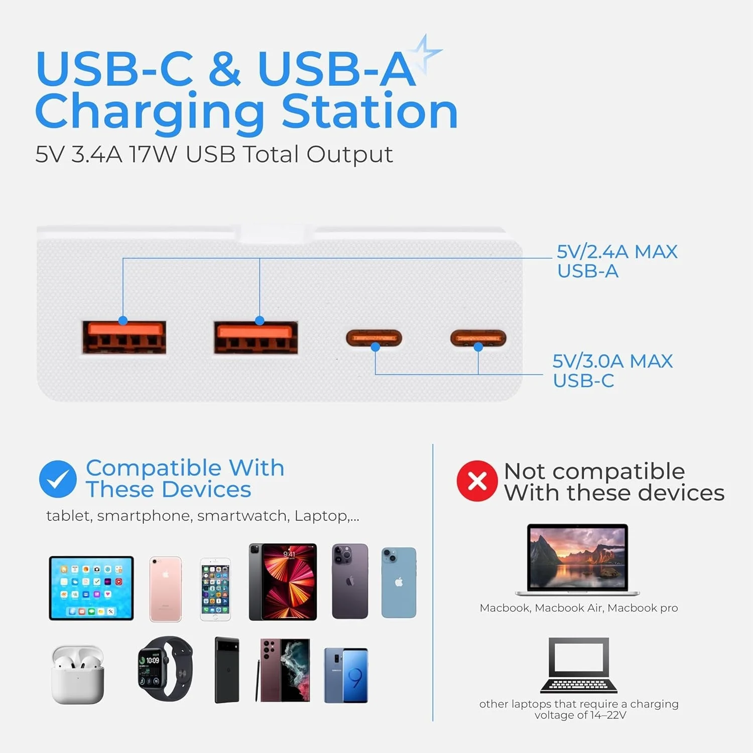 Short Extension Cord 1Ft - 8 Outlets Power Strip Flat Plug Surge Protector with 4 USB - Image 7