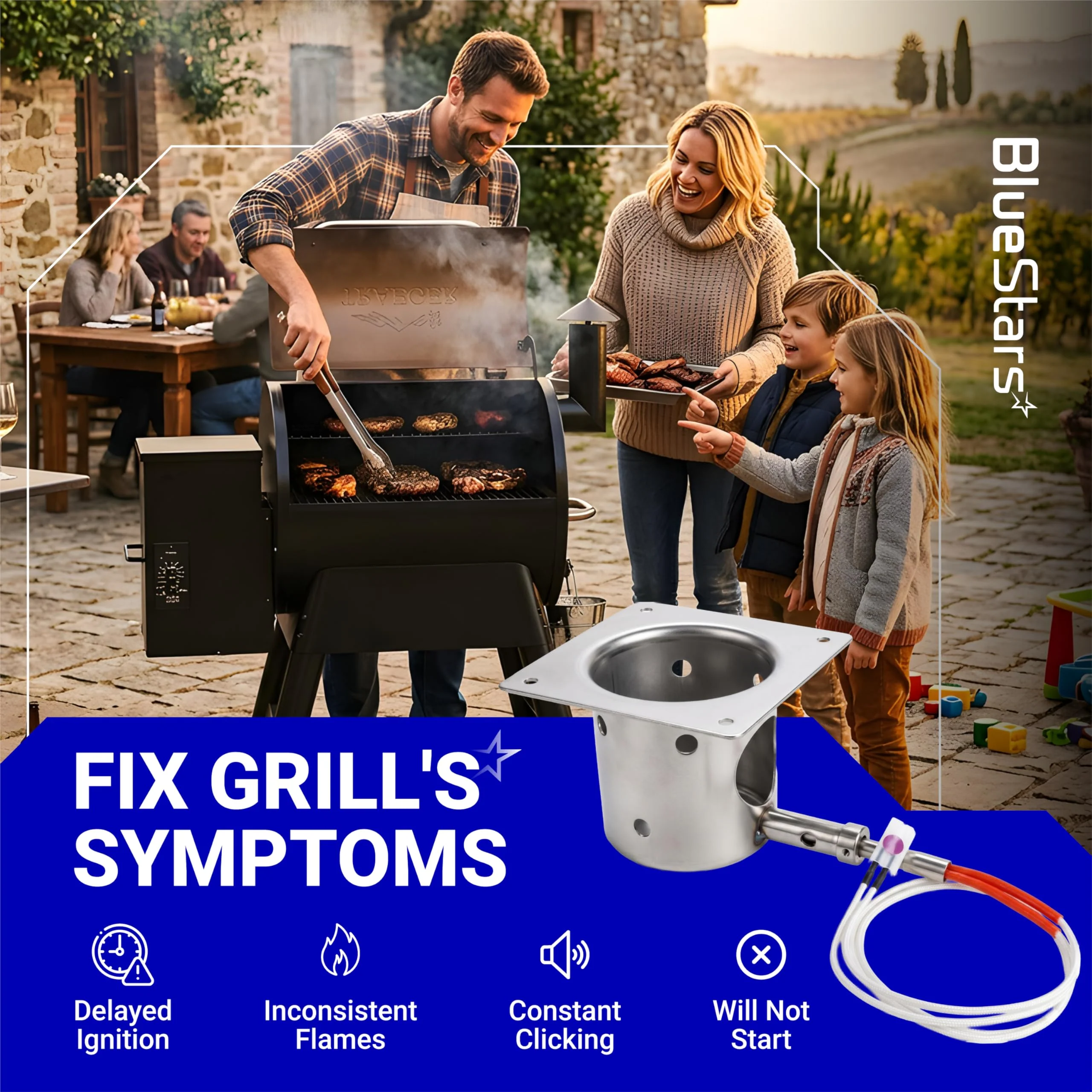 Fire Burn Pot and Hot Rod Ignitor Kit Replacement for Traeger Pit Boss Wood Pellet Grills with Ash Remover, Screws & Fuse - Image 10
