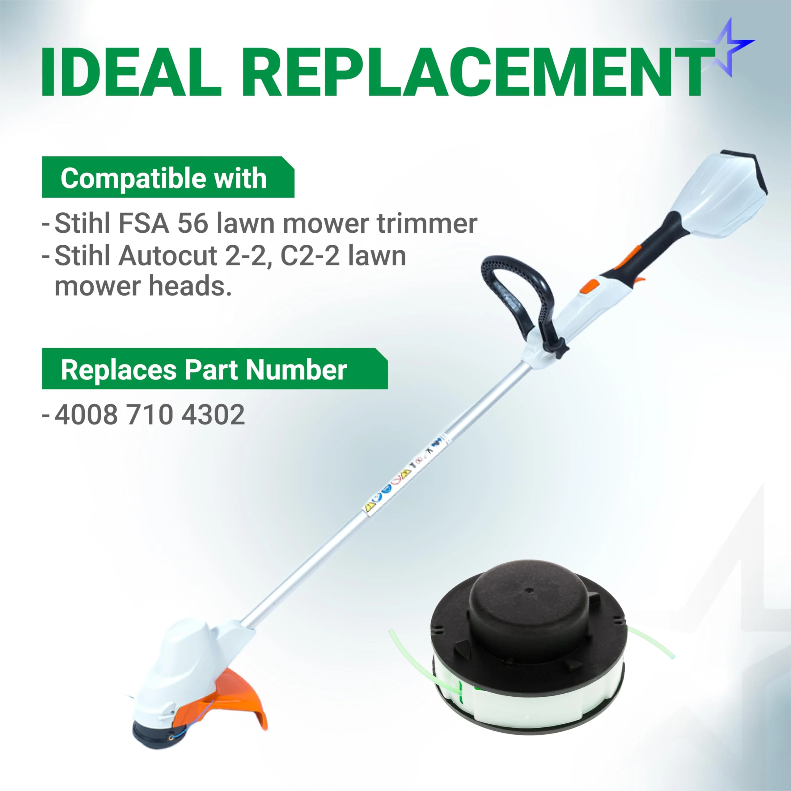 FSA 56 Spool for Stihl String Trimmer - Fits AutoCut 2-2 25-2 C2-2 Grass Trimmer Line - Replaces 4008-710-4301 - 3 Pack - Image 5