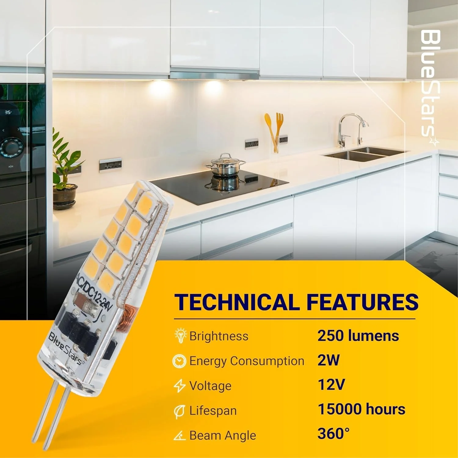 G4 LED Bulb 2W Equivalent 30W Warm White 3000K 250Lm 360°Beam Angle AC/DC 12V G4 Bi-Pin Base - T3 Halogen Bulb Replacement - Dimmable - 10 Pack - Image 2