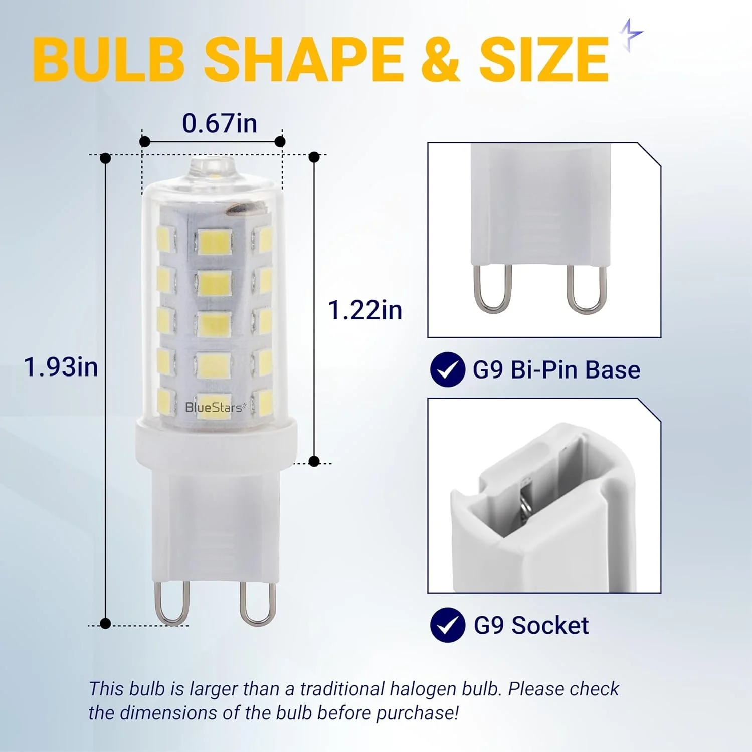 4W G9 LED Dimmable Bulb (40W Halogen Equivalent) - 6000K Daylight, 120V, 360° Beam Angle - 10 Pack - Image 3