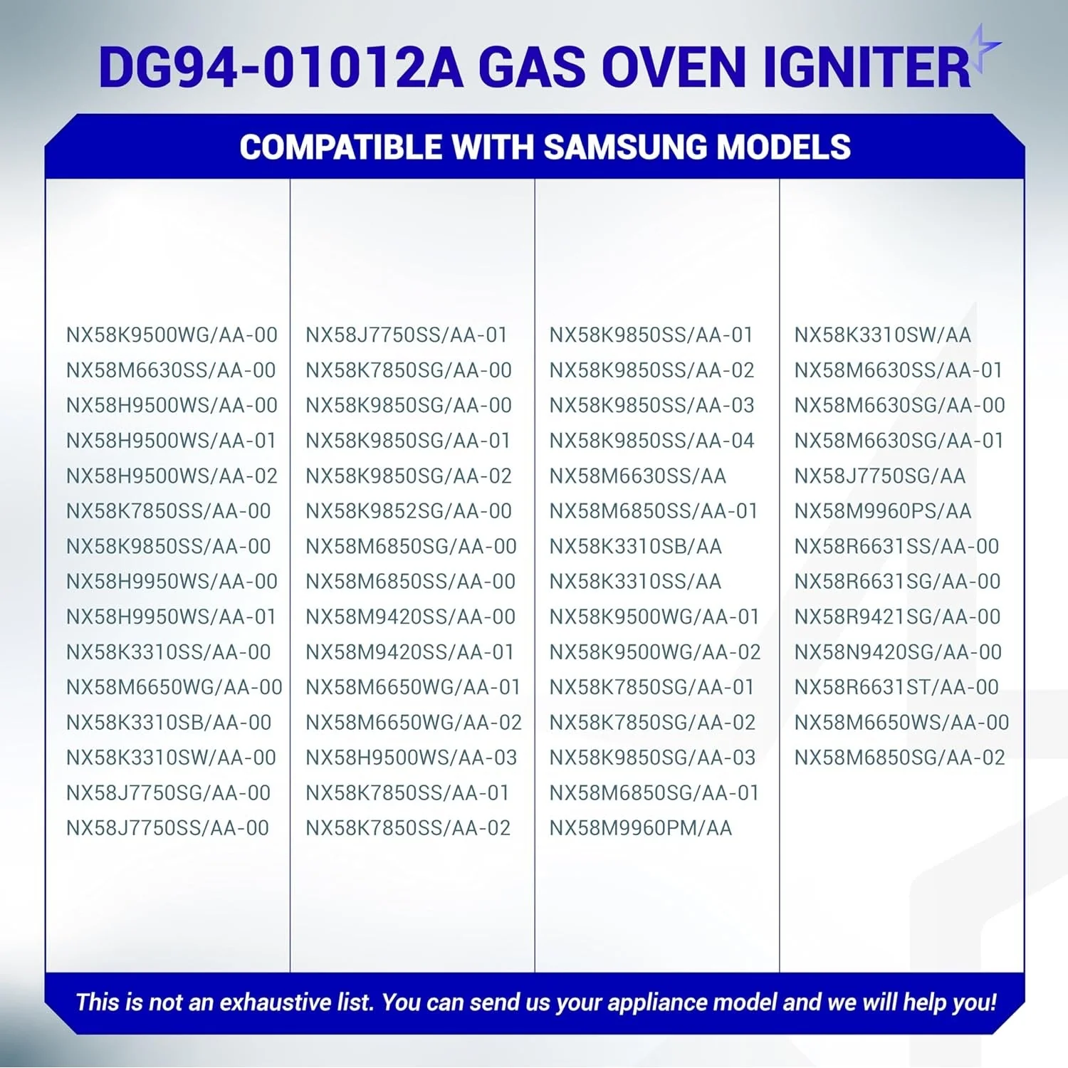 DG94-01012A Gas Oven Igniter - For Samsung Oven Range Stove - Replaces 4011538 - Image 9