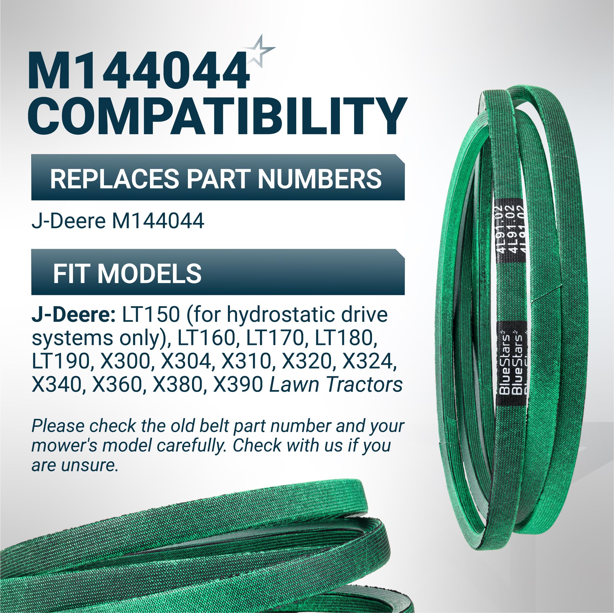 [Grip120] M144044 Drive Belt | Fits John Deere X300 X304 X310 X320 Lawn Tractors & More | 91.02" - Image 6