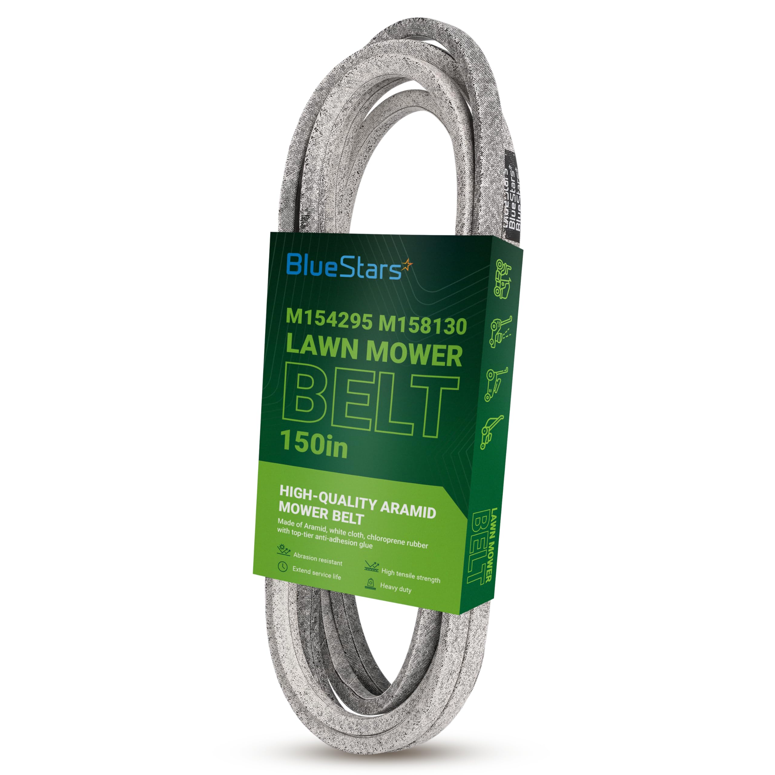 M154295, M158130 Deck Belt | Fits 48" Deck J-Deere Z245 Z425 Z445 EzTrak Zero-Turn Mowers, J-Deere Snow Blower | 150"