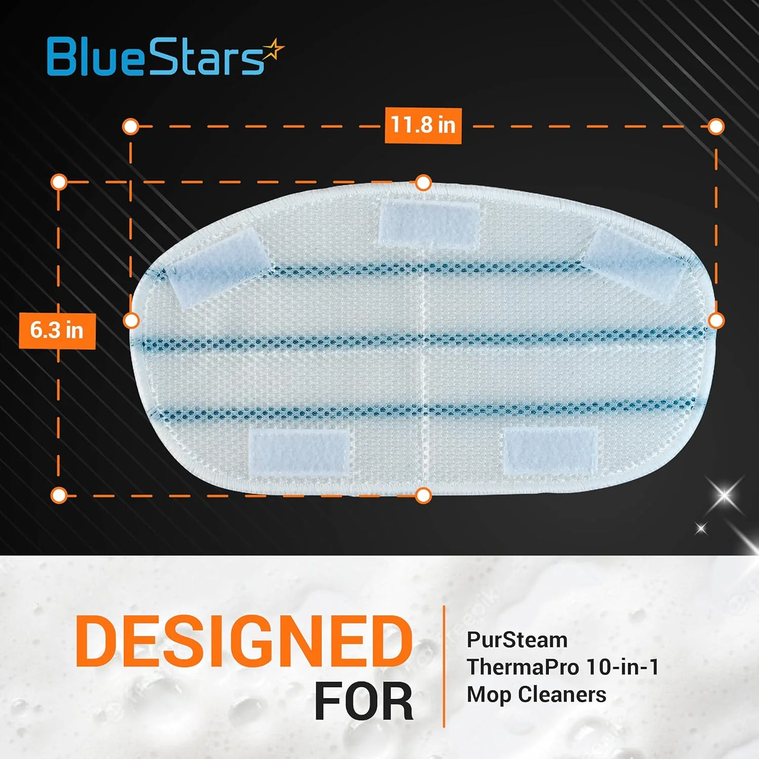 Microfiber Steam Mop Pads Replacement - For PurSteam ThermaPro 10-in-1 and ThermaPro 211 Steam Mop Cleaners - 10 Pack - Image 3