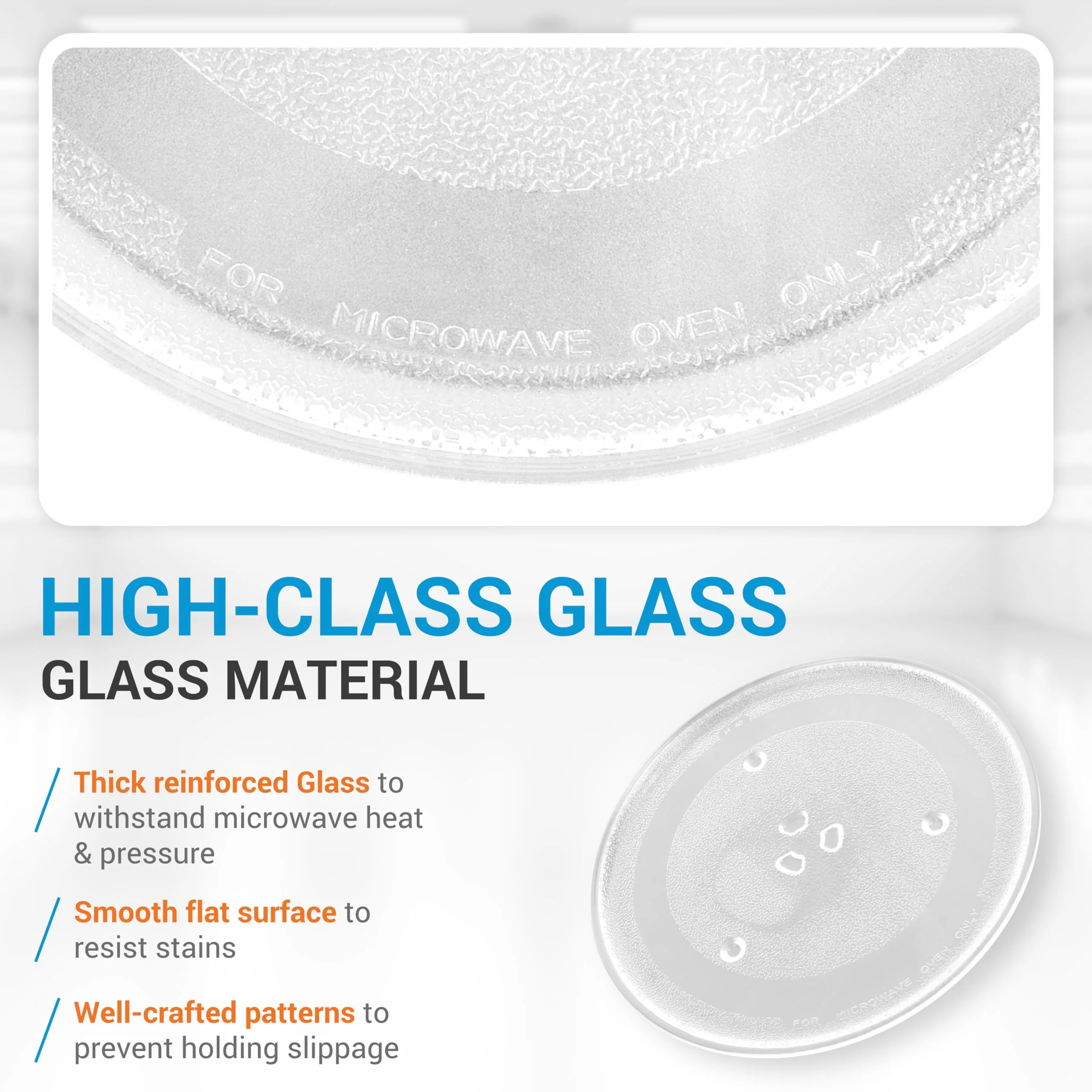 10.6" / 27cm Microwave Glass Plate - Replaces GE WB48X26755 Emerson 252100500497 Whirlpool WPW10551236 - Image 4
