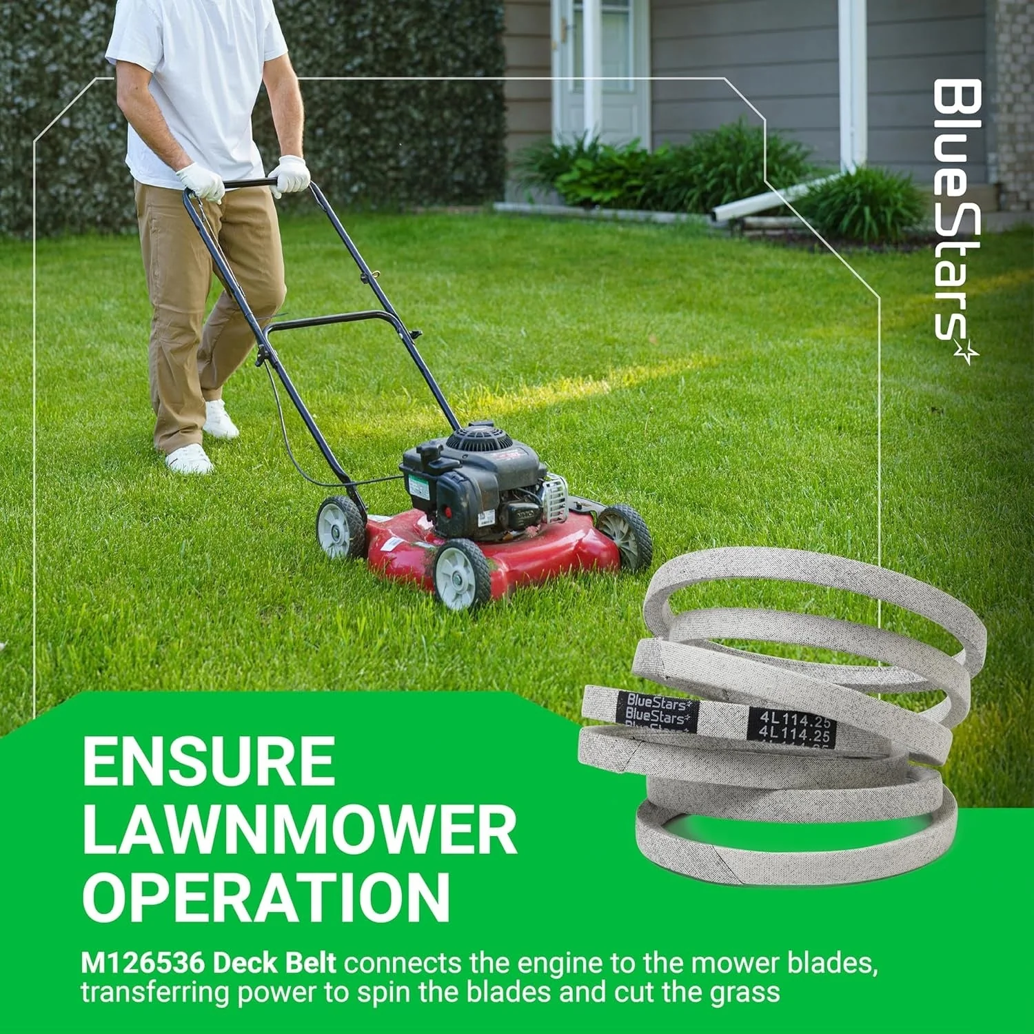 M126536 Mower Deck Belt | Fits 38" & 42C Deck John Deere LT133 LT150 LT155 & More | 114.25" - Image 2
