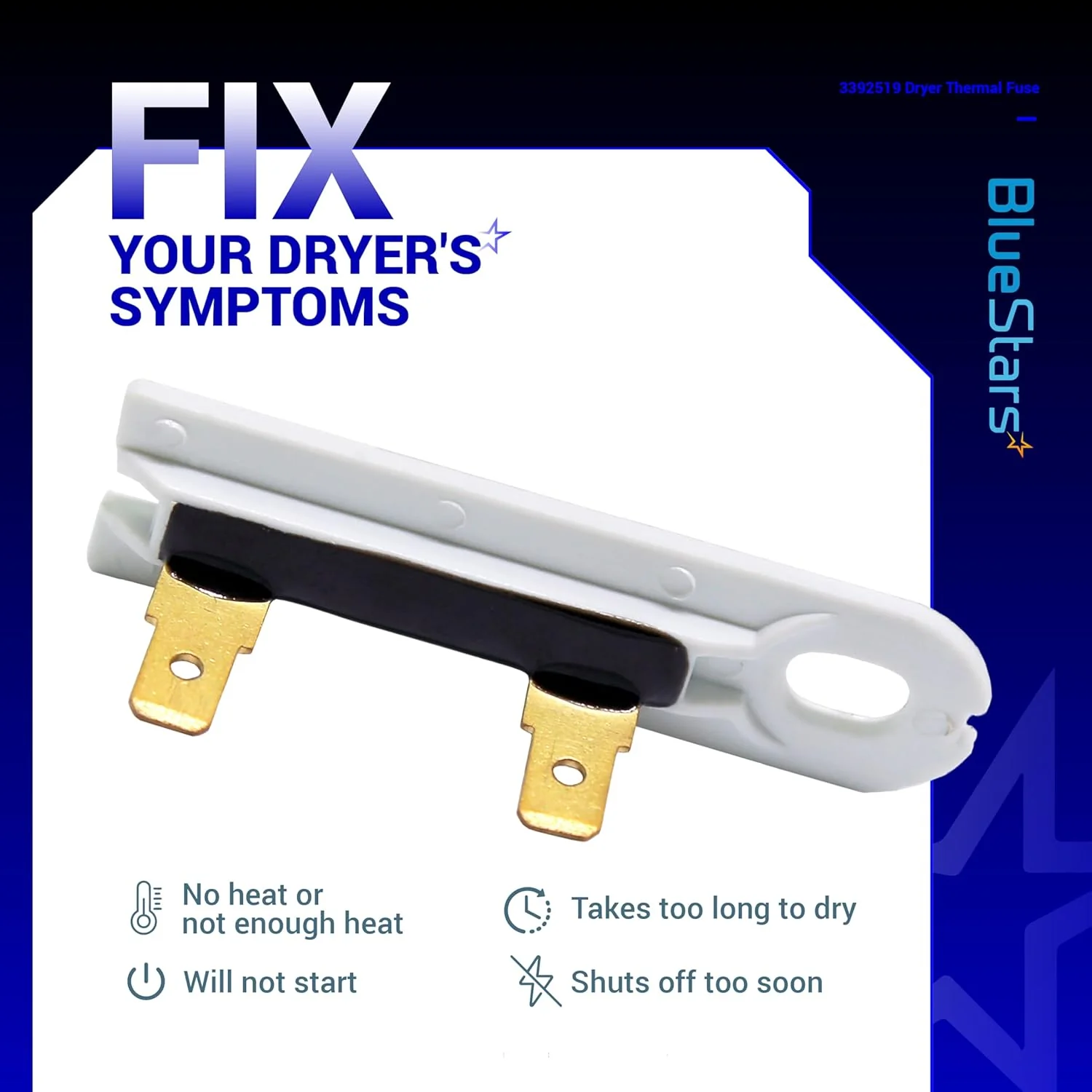 3392519 Dryer Thermal Fuse for Whirlpool Maytag Kenmore Dryers - 3 Pack - Image 3