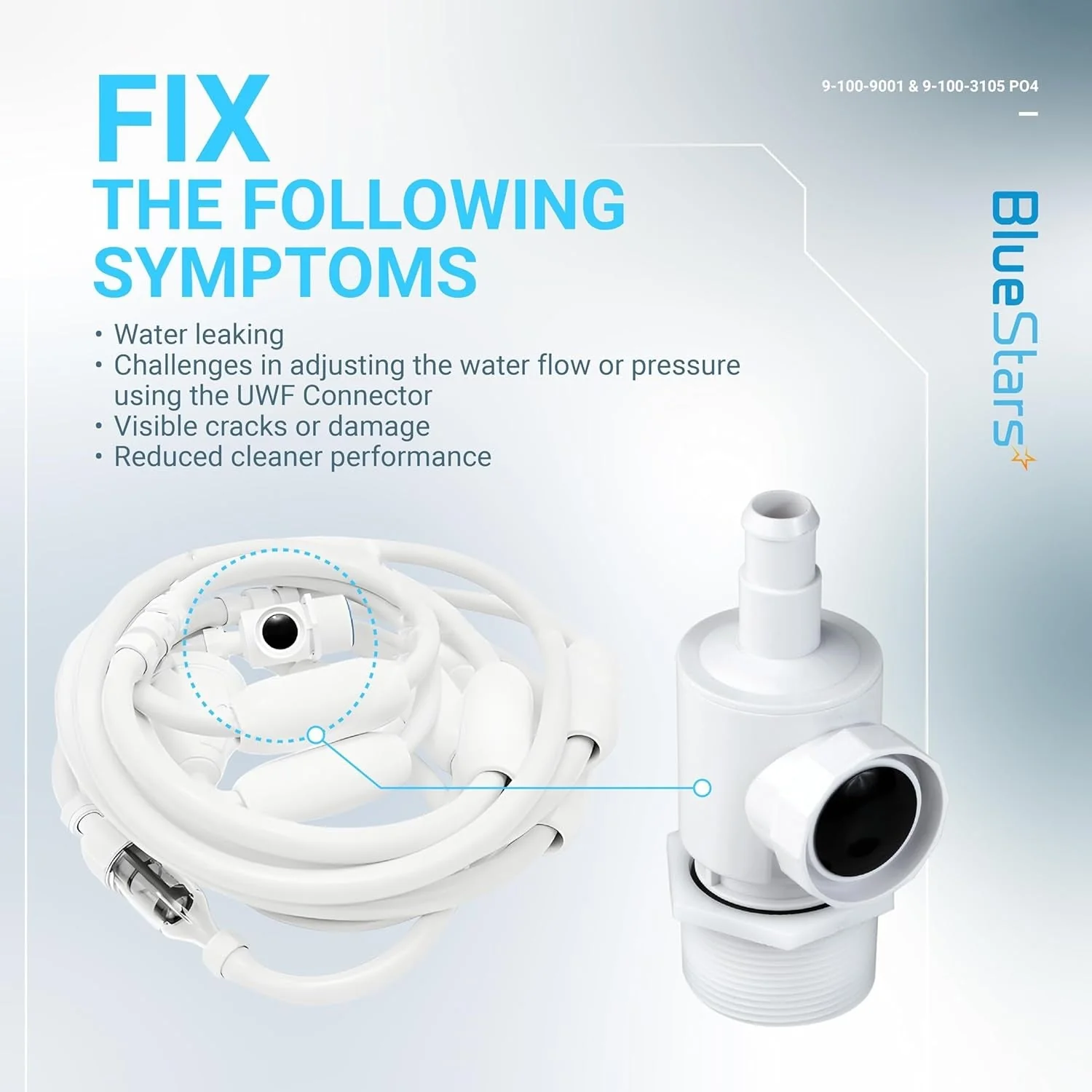 Pool Cleaner 9-100-9001 UWF Connector & 9-100-3105 Sweep Hose Scrubber - Image 5