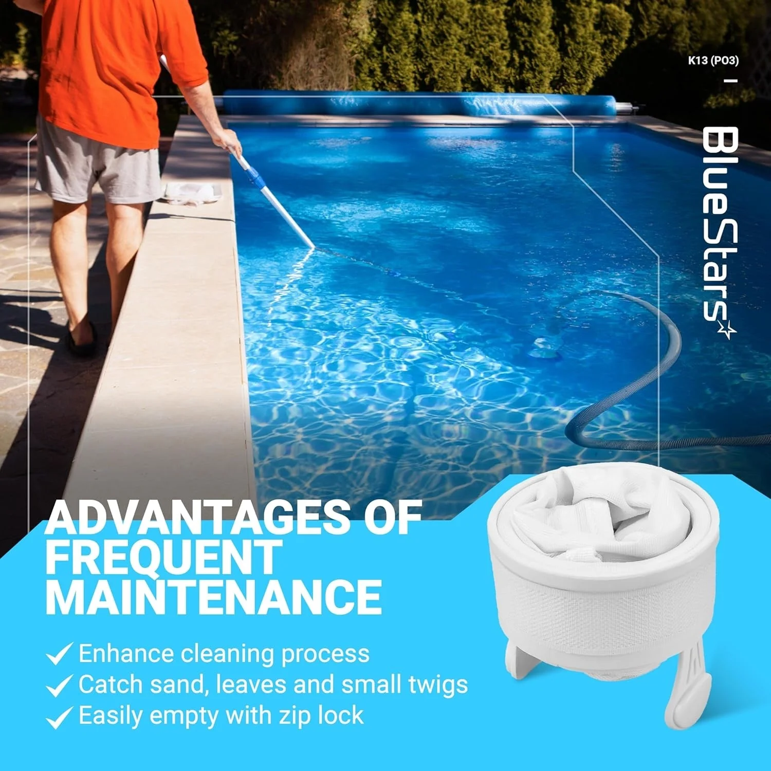 K13 K16 Pool Cleaner Zippered Bag, Nylon Mesh Pool Vacuum Bag - For Polaris 280, 480 Pool Cleaners | 3 Pack - Image 5