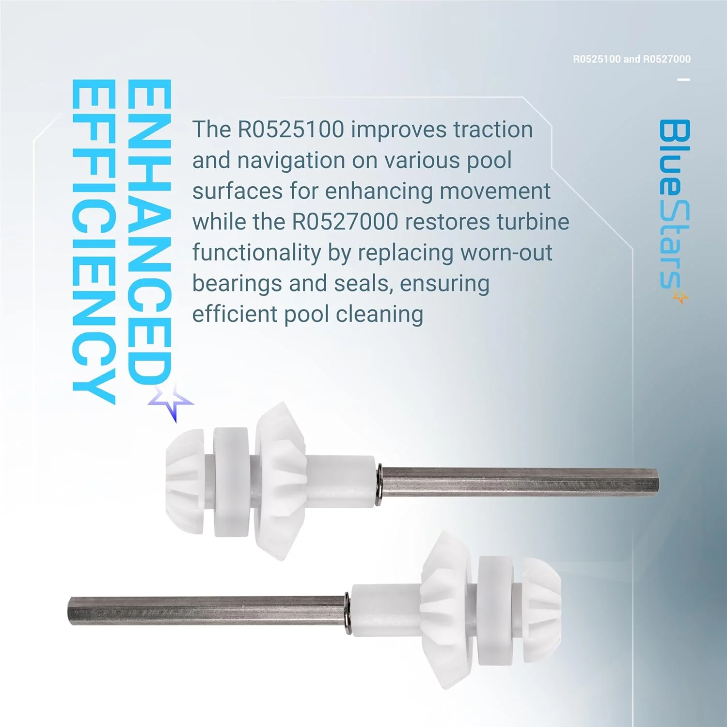 R0525100 Drive Shaft Assembly & R0527000 Engine Wheel Bearing - For Zodiac MX6 MX8 Elite Pool Cleaners - 2 Pack - Image 2