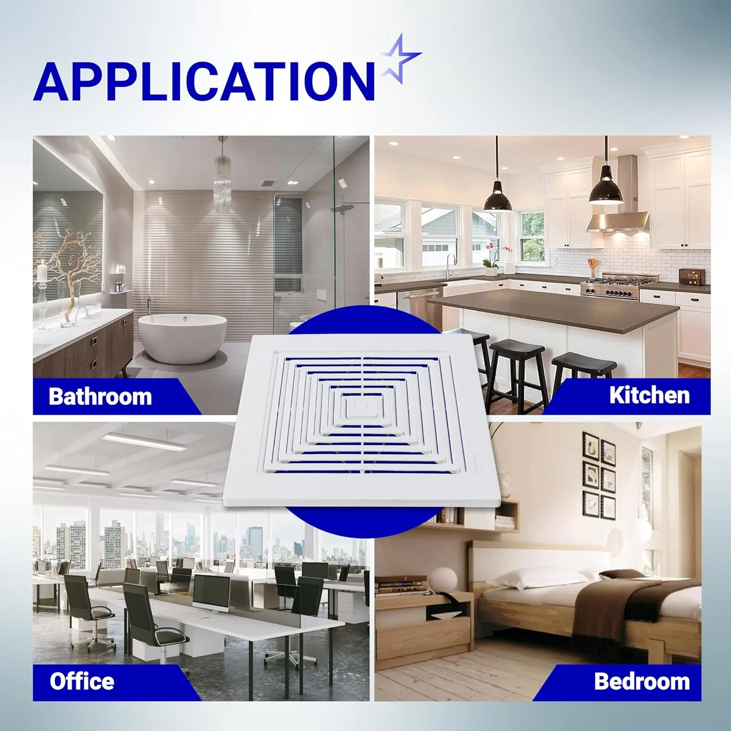 S97011723 97011723 Square Bathroom Fan Grille Cover with Springs (9-1/4" x 9") for Broan NuTone Exhaust Fan - Image 8