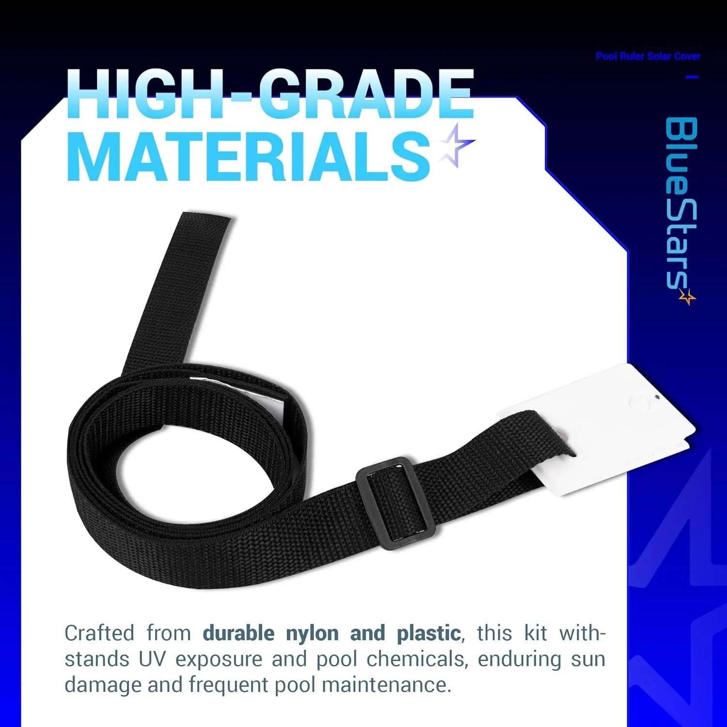Solar Cover Reel Attachment Kit for Inground Pools - For Nylon Straps - Includes 8 Adhesive Straps & Tabs, 8 Cord Plates, 8 Buckles - Image 3