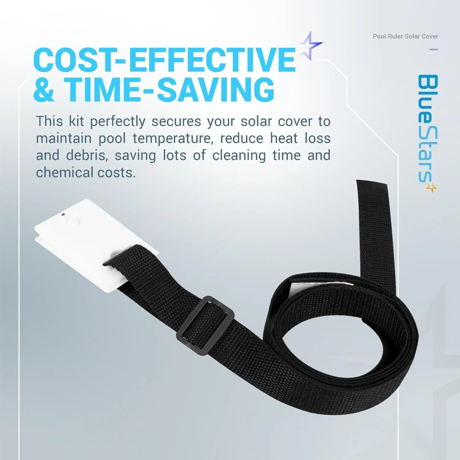 Solar Cover Reel Attachment Kit for Inground Pools - For Nylon Straps - Includes 8 Adhesive Straps & Tabs, 8 Cord Plates, 8 Buckles - Image 4