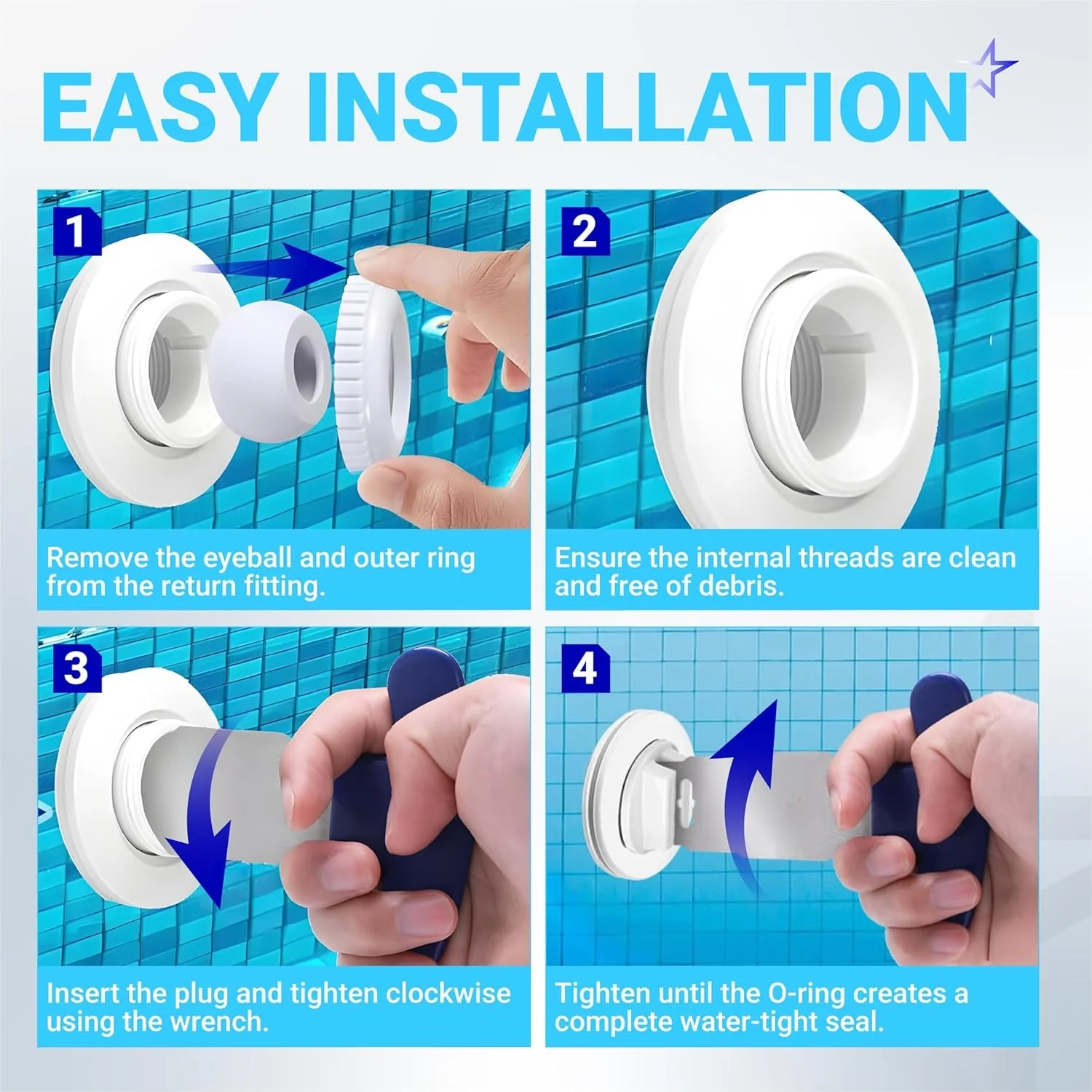 SP1022C 1.5" Pool Plug with O-Ring Threaded for Winterizing Pools for Hayward Pentair Pool Filter Drain Plug - 6 Pack - Image 8