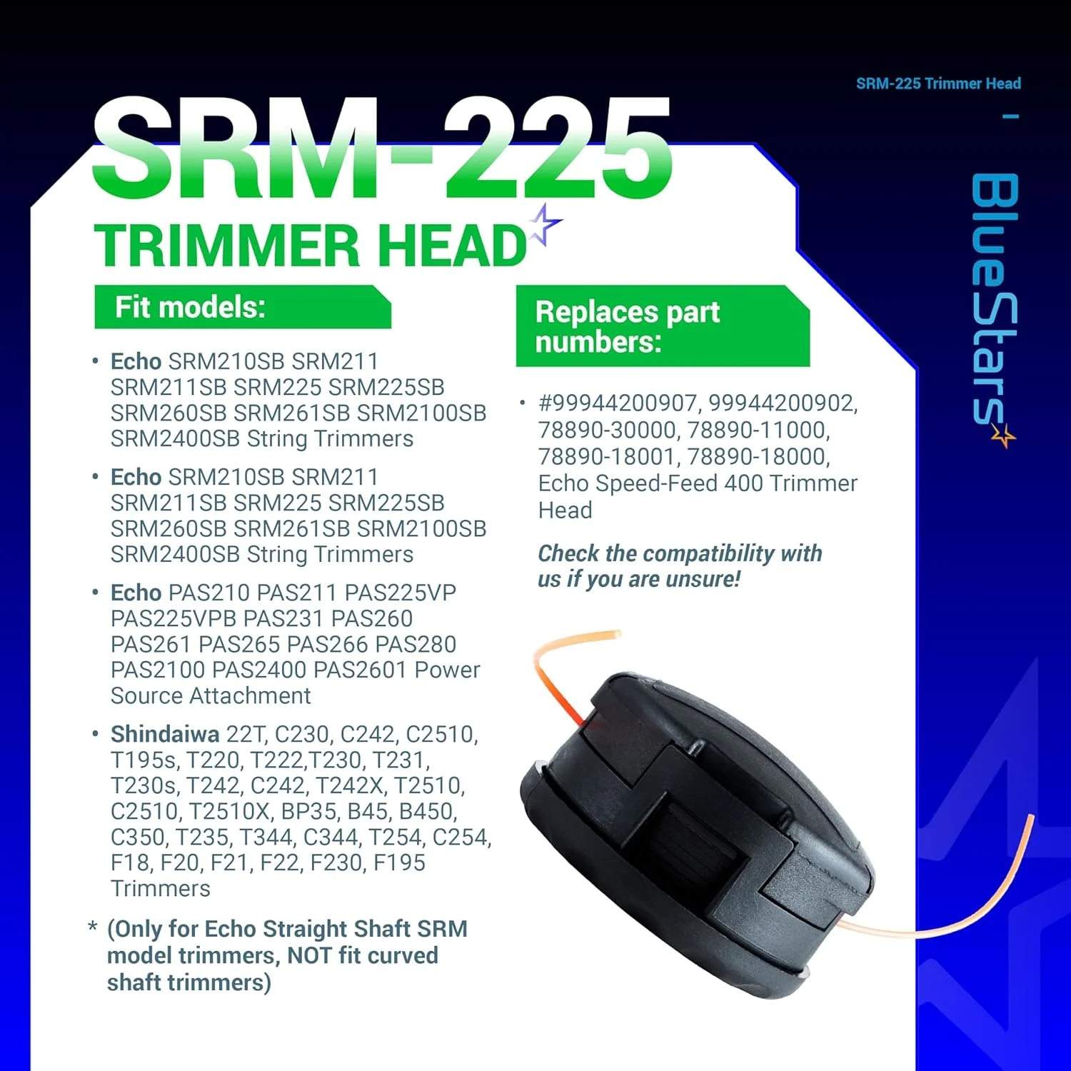 SRM-225 String Trimmer Head - Fits Echo SRM-225, SRM-210, SRM-2100, SRM-200 - 2 Pack Ver. 2 - Image 5