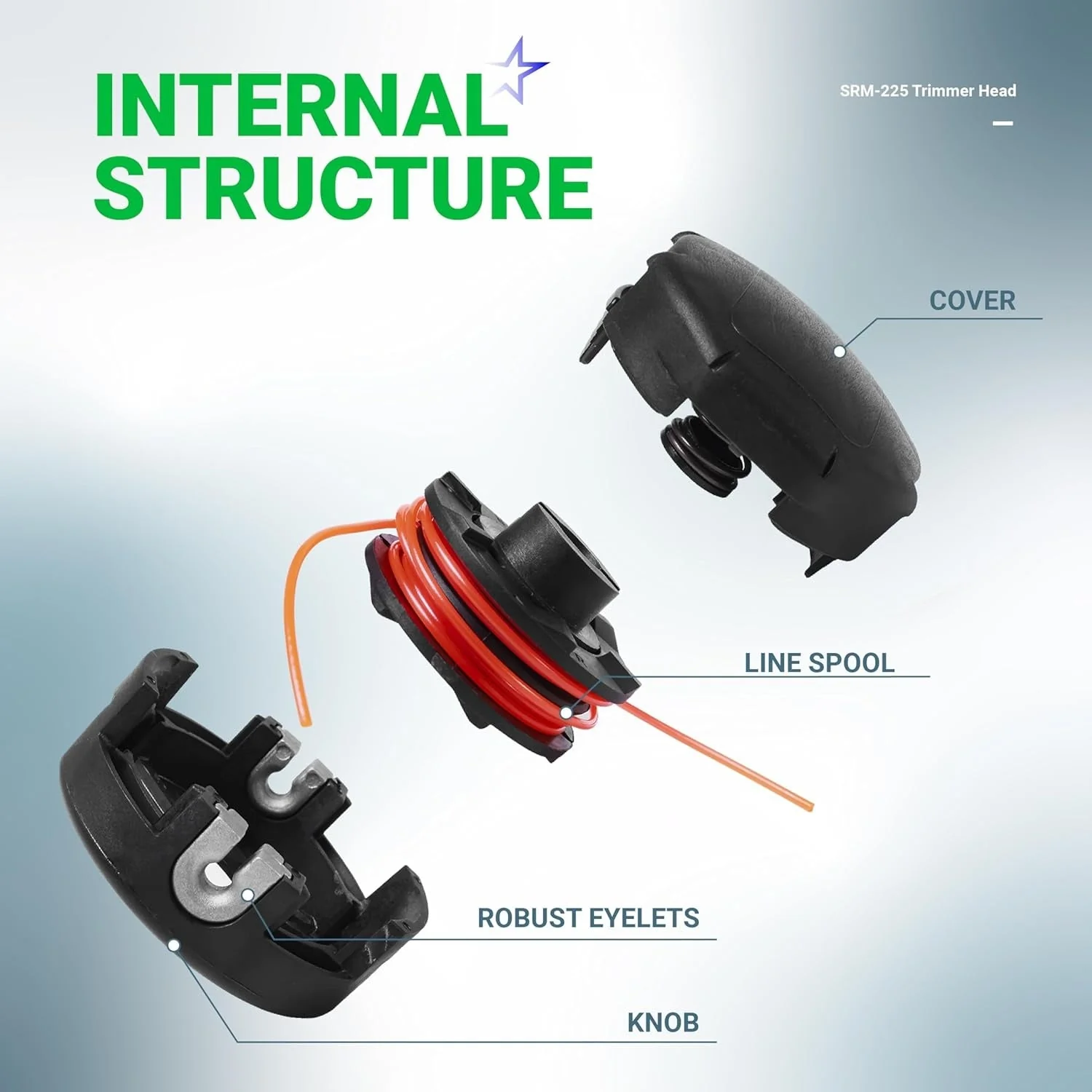 SRM-225 String Trimmer Head - Fits Echo SRM-225, SRM-210, SRM-2100, SRM-200 - Image 3