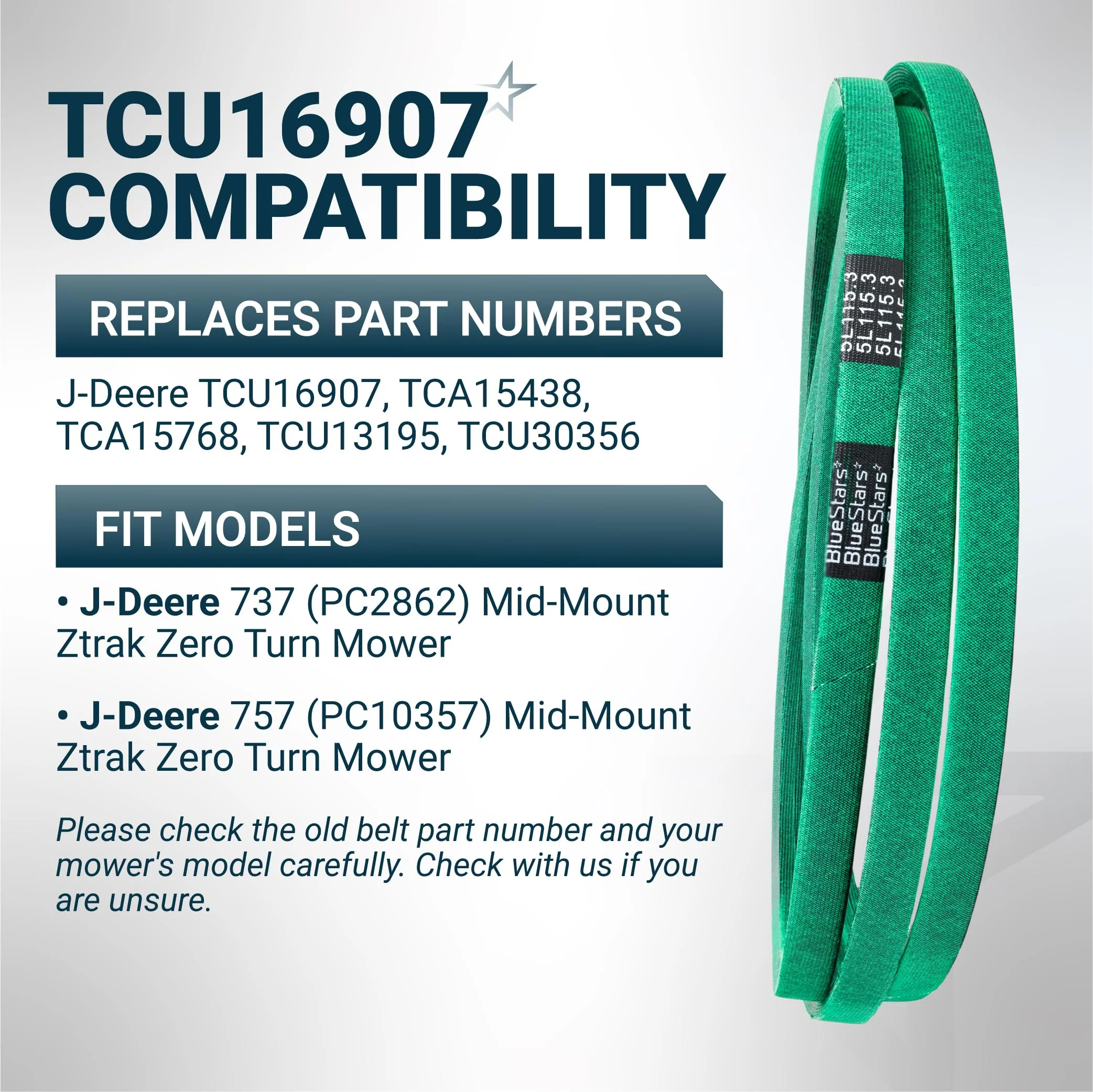 [Grip120] TCU16907 Drive Belt | Fits John Deere ZTrak 737 757 Zero Turn Mowers & More | Aramid Cord | 115.3" - Image 6