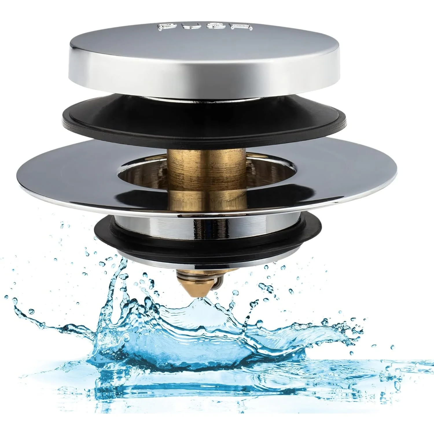 2-in-1 Tip-Toe Bathtub Drain Stopper - Fits US Standard Sizes 1.40”-1.50” - Replaces Lift & Turn, Tip-Toe & Trip Lever Drains