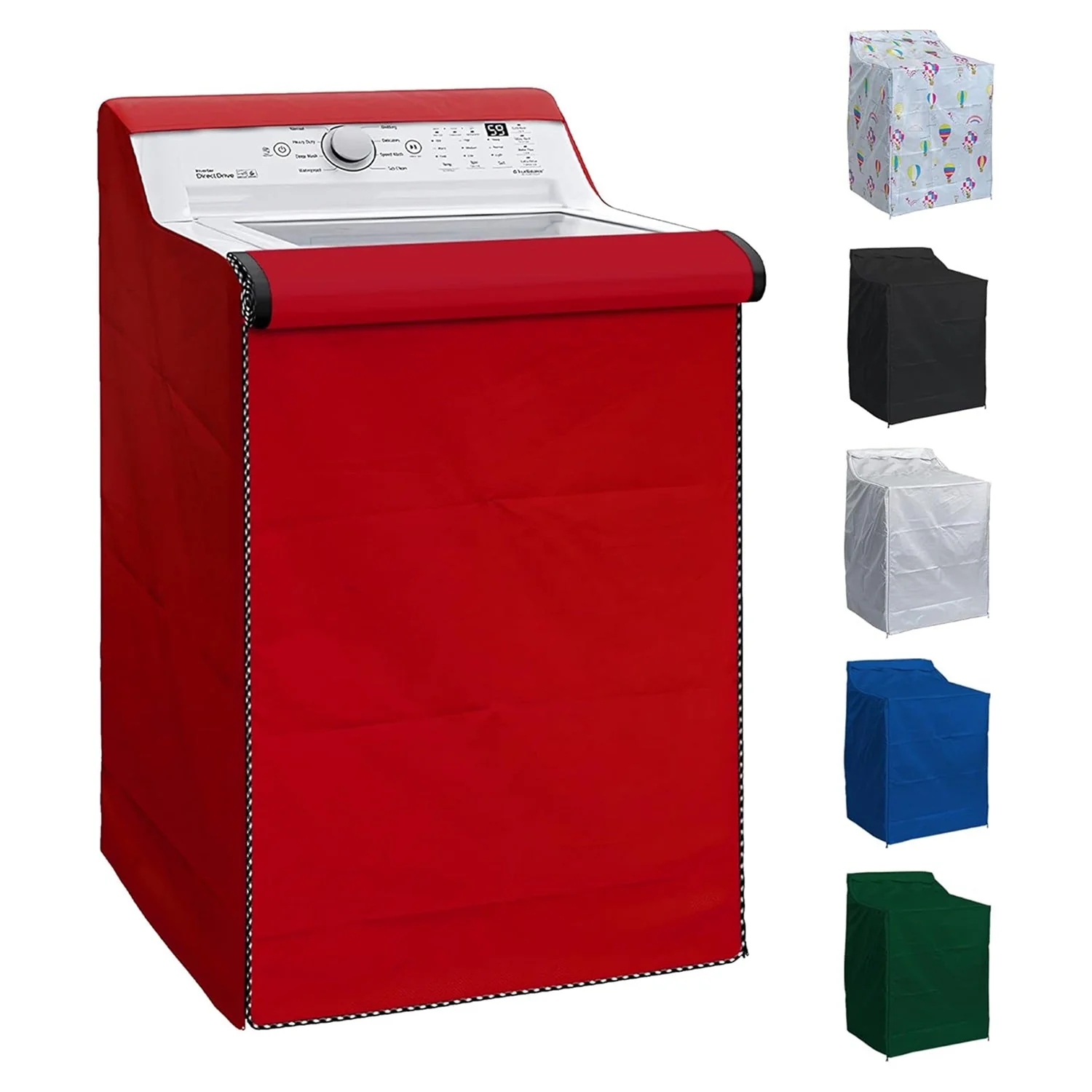 Washing Machine Cover For Top-load - Premium Outdoor Protection For Most Washer Dryer Cover - W29”x D28”x H43” (Red)