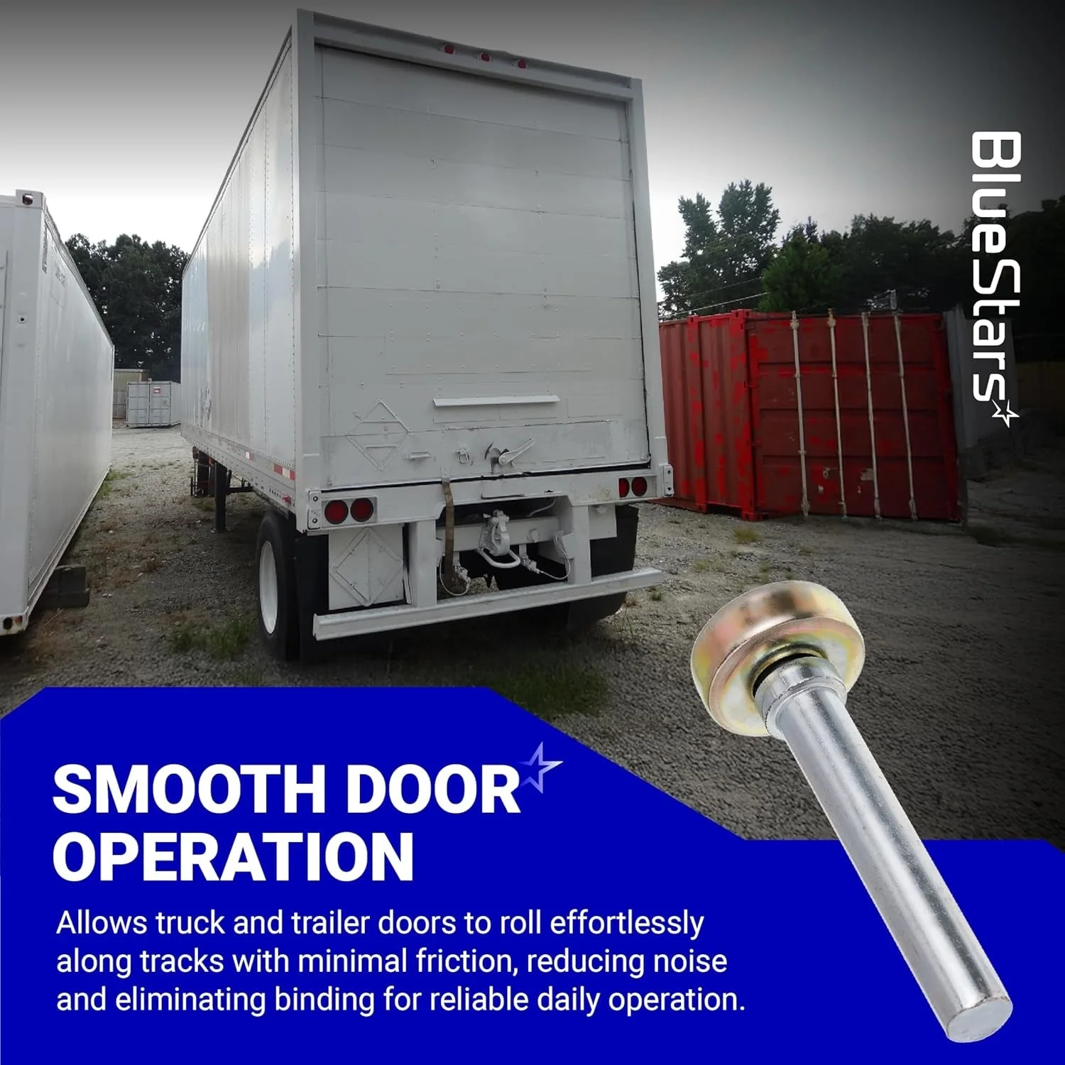 Truck & Trailer Door Rollers Garage Door Rollers Hardware On Box Truck Rollup Door for 1" Track - 7/16'' Diameter x 2-3/4'' Long Rod - 12 Pack - Image 3