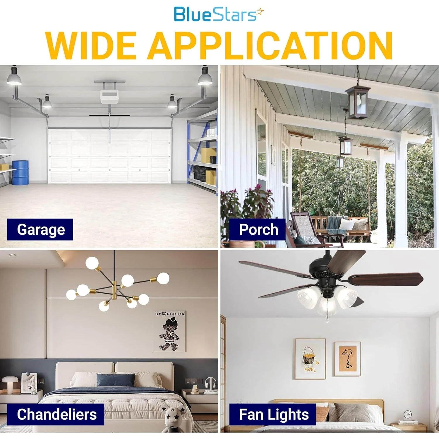 Garage Door Opener LED Light Bulb 15W 100W Equivalent, 1500Lm Ultra Bright 120V A19 Bulbs E26 Base, 6500K Daylight, No-Flicker - 4 Pack - Image 8