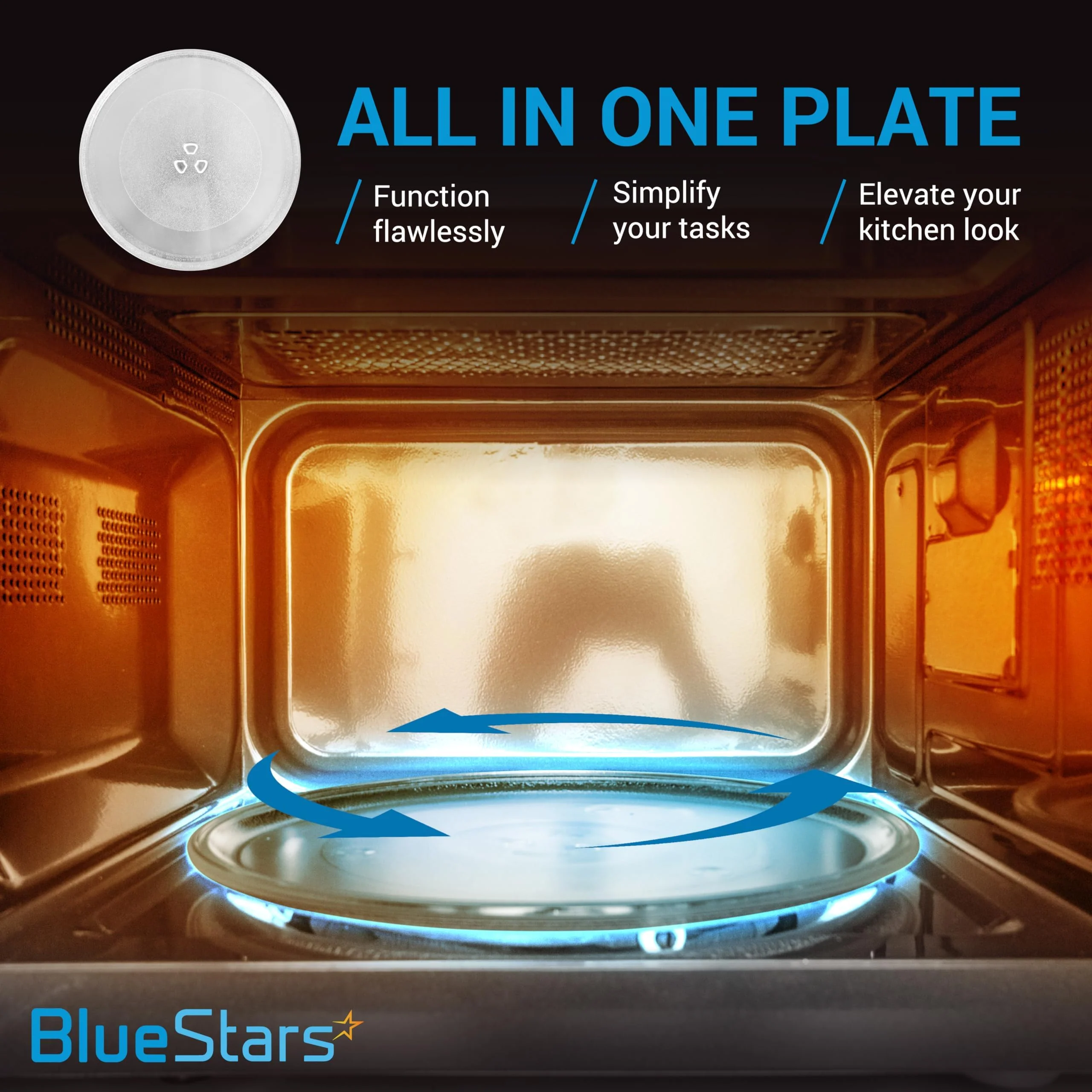 12.75" / 32.5cm Microwave Glass Plate for GE LG Kenmore Sears Microwave Glass Tray - Image 2