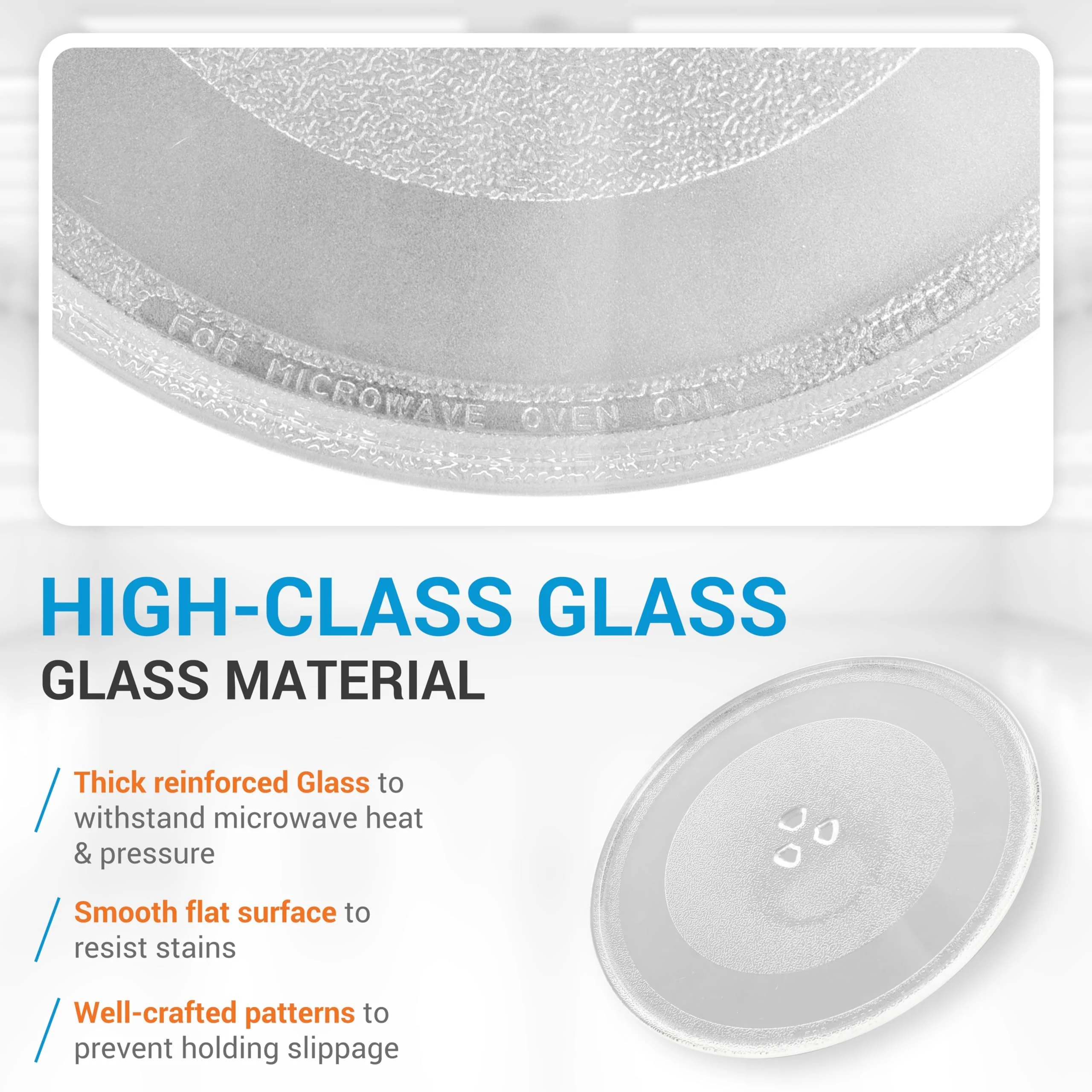 12.75" / 32.5cm Microwave Glass Plate for GE LG Kenmore Sears Microwave Glass Tray - Image 4