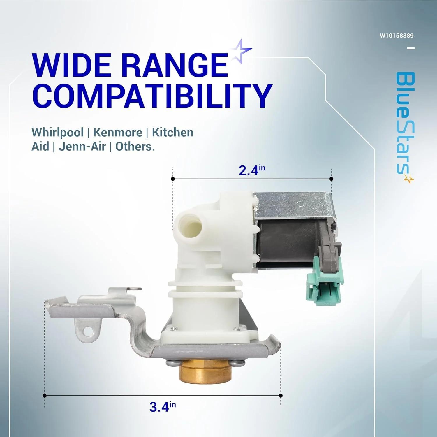 W10158389 Dishwasher Water Inlet Valve for Whirlpool Kenmore Dishwashers - Image 2