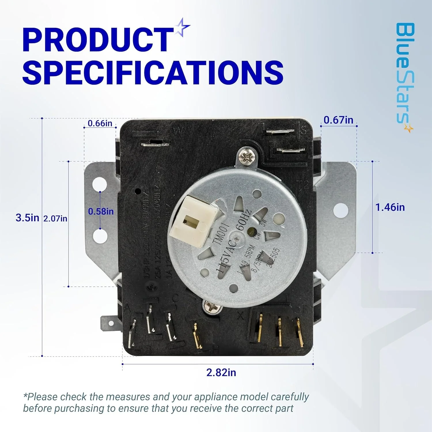 W10185981 Dryer Timer - For Whirlpool Kenmore Crosley Amana Dryers - Image 3