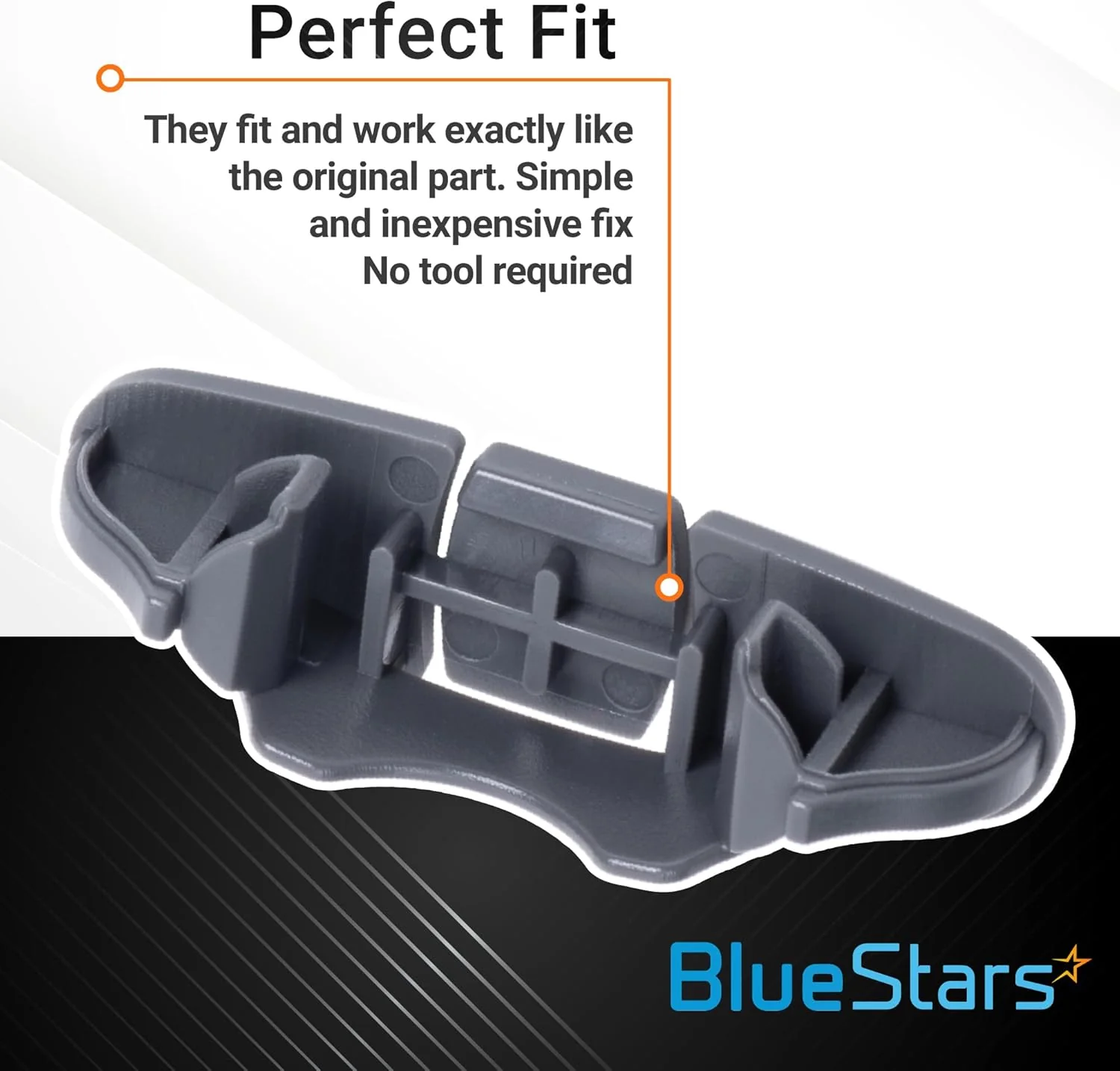 W10508950 Dishwasher Stop Track Upper Rack Stop Clip for Whirlpool Kenmore Dishwashers - 2 Pack - Image 3