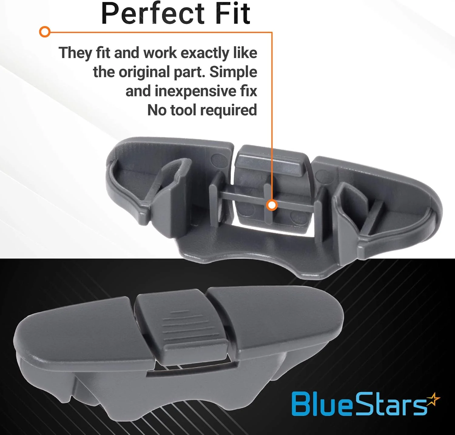 W10508950 Dishwasher Stop Track Upper Rack Stop Clip for Whirlpool Kenmore Dishwashers - 4 Pack - Image 5