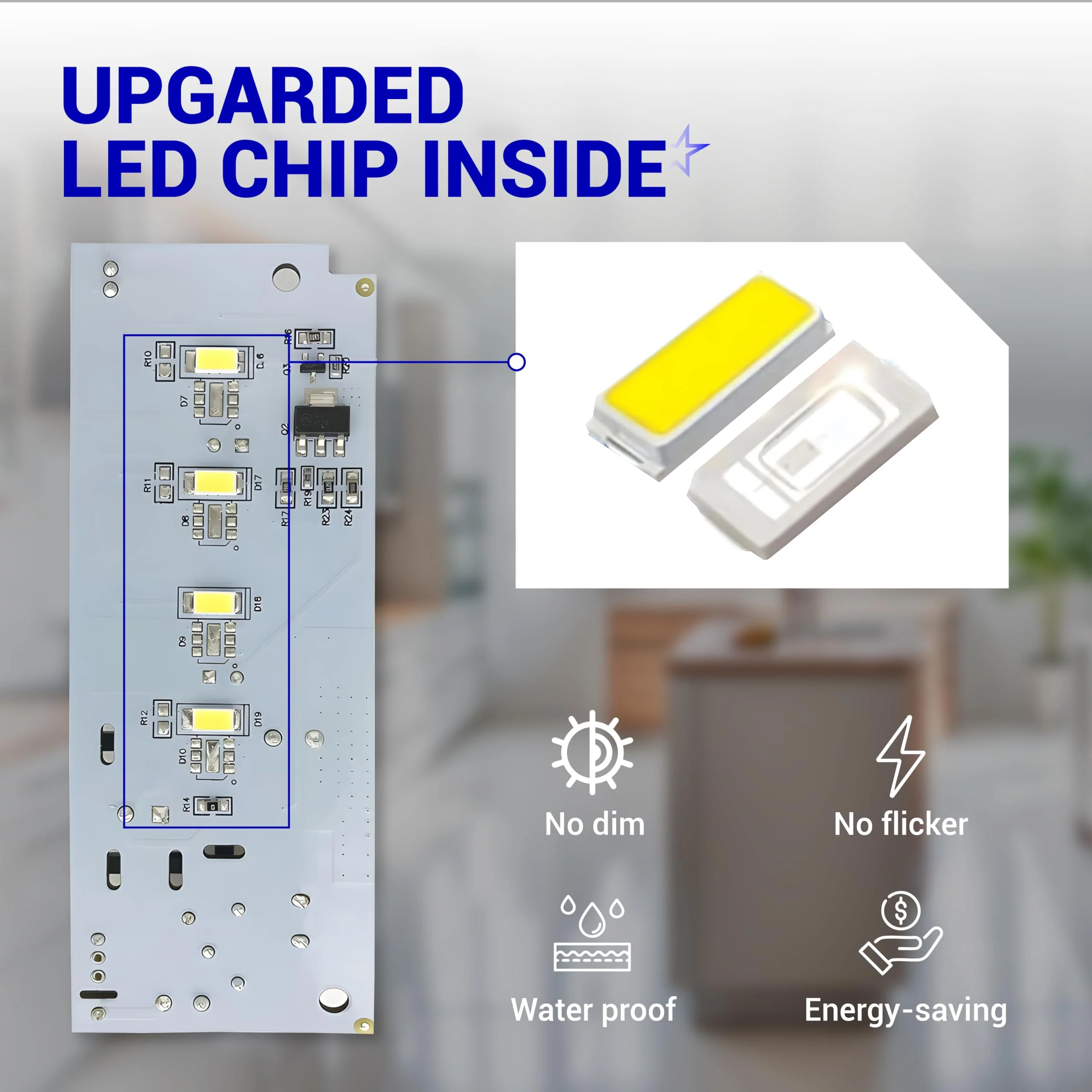 W10515057 WPW10515057 Refrigerator LED Light for Whirlpool Kenmore Maytag KitchenAid Freezer - Image 4