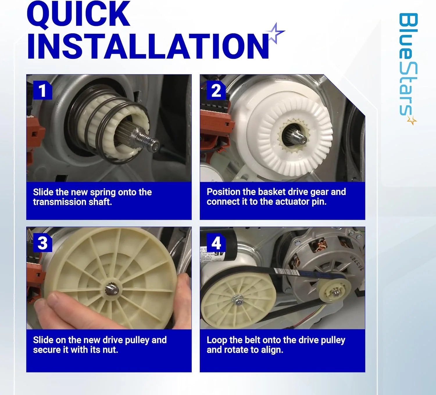 W10721967 Washer Pulley Clutch Kit & W10006384 Drive Belt for Whirlpool Kenmore Maytag - Image 7