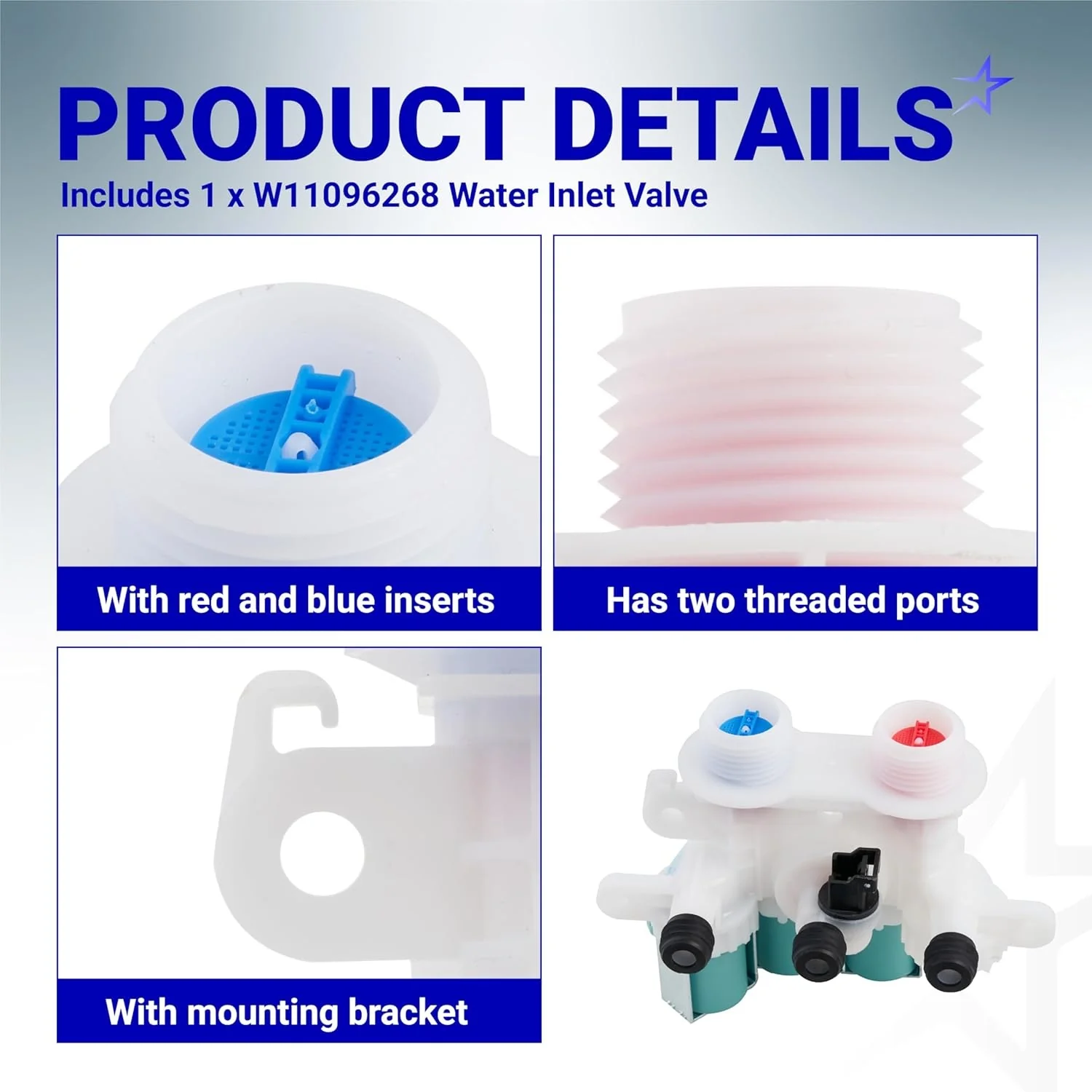 W11096268 W11220230 Washer Water Inlet Valve for Whirlpool Kenmore - Image 5