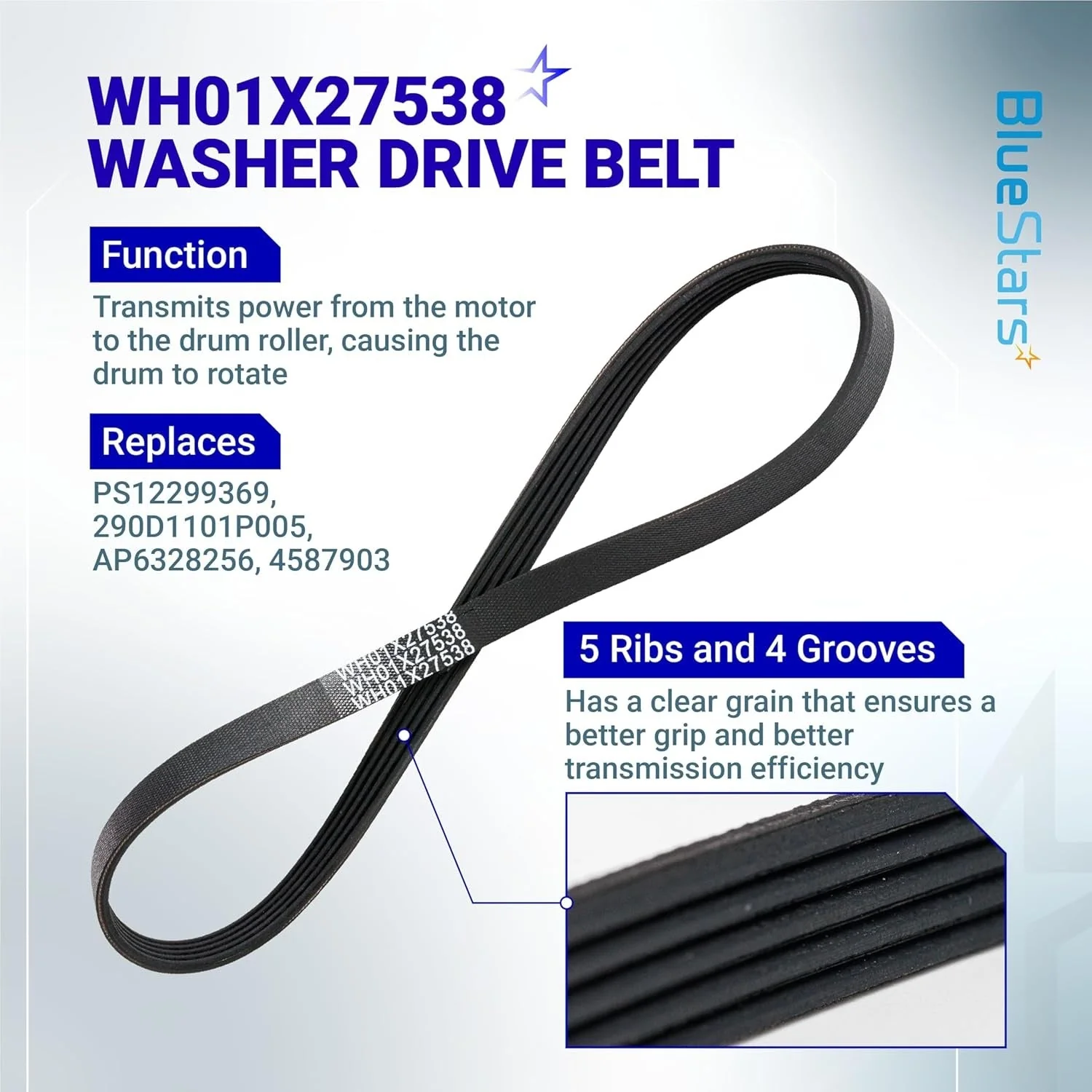 WH01X27538 Drive Belt & WH05X24185 Clutch & WH01X24434 Spring for GE Hotpoint Washer - Image 3