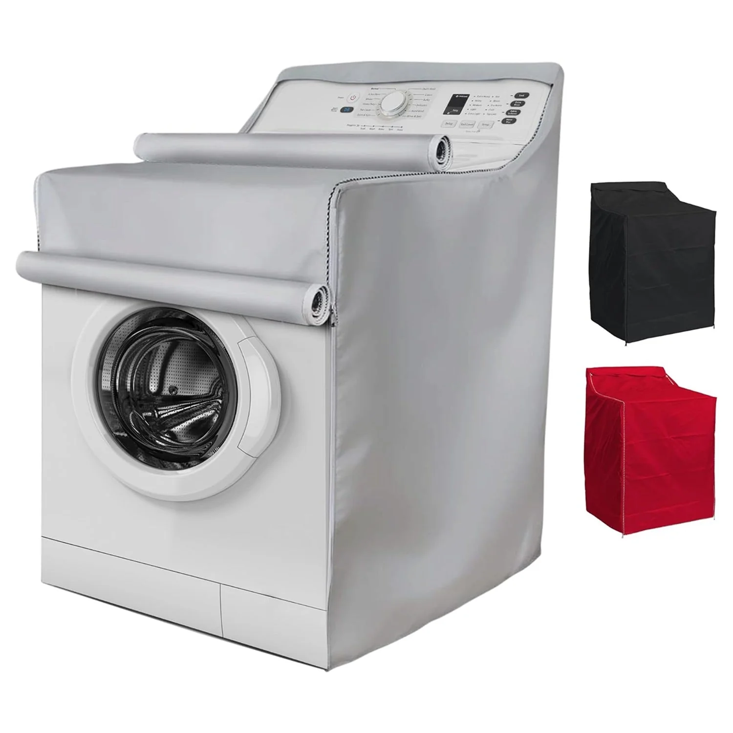 Washing Machine Cover For Top-load and Front-load Washer/Dryer - Premium Cover - W29”x D28”x H43” (Silver)