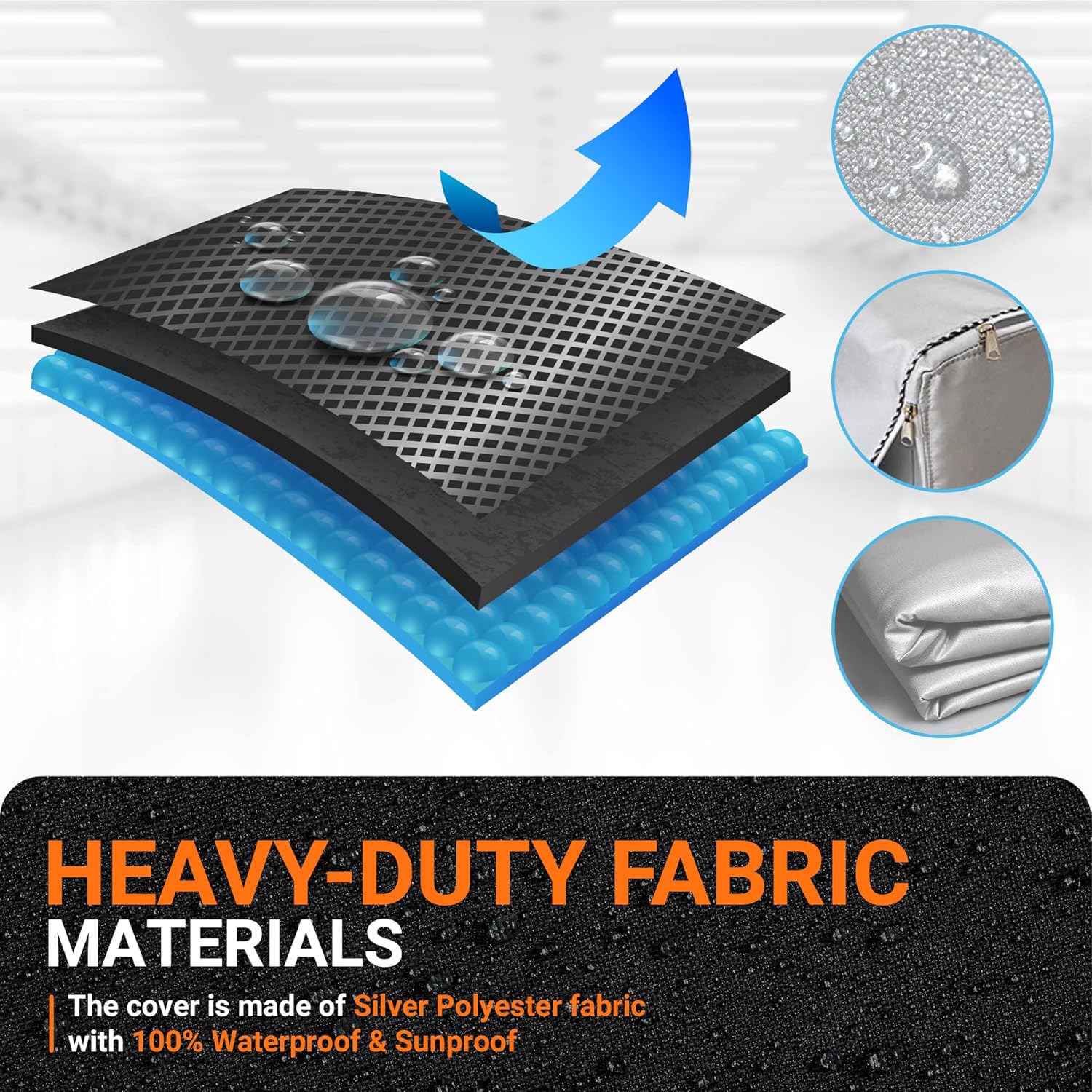 Washing Machine Cover For Top-load and Front-load Washer/Dryer - Premium Cover - W29”x D28”x H43” (Silver) - Image 3