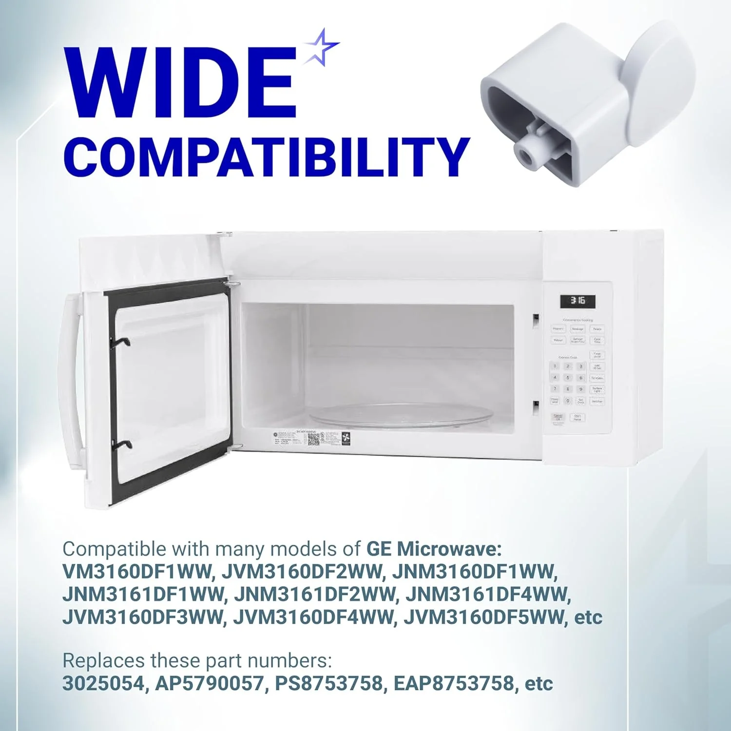 WB06X10943 Microwave Door Handle Support - For GE Hotpoint Microwaves - Replaces 3025054 - Image 5