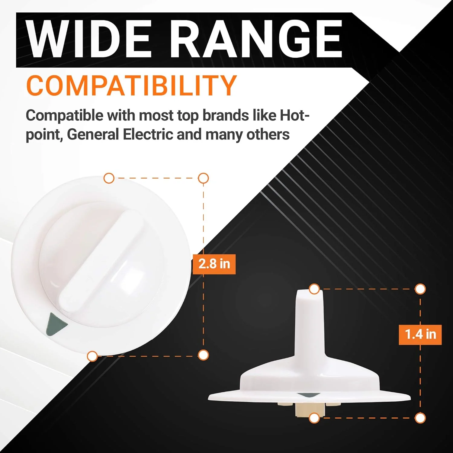 WE1M652 Dryer Timer Control Knob with Metal Ring - For Hotpoint GE Dryers - Image 2