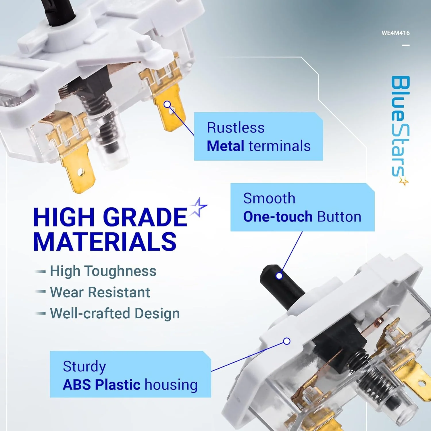 WE4M416 Dryer Push-to-Start Switch for GE Hotpoint Kenmore Dryers - Image 4