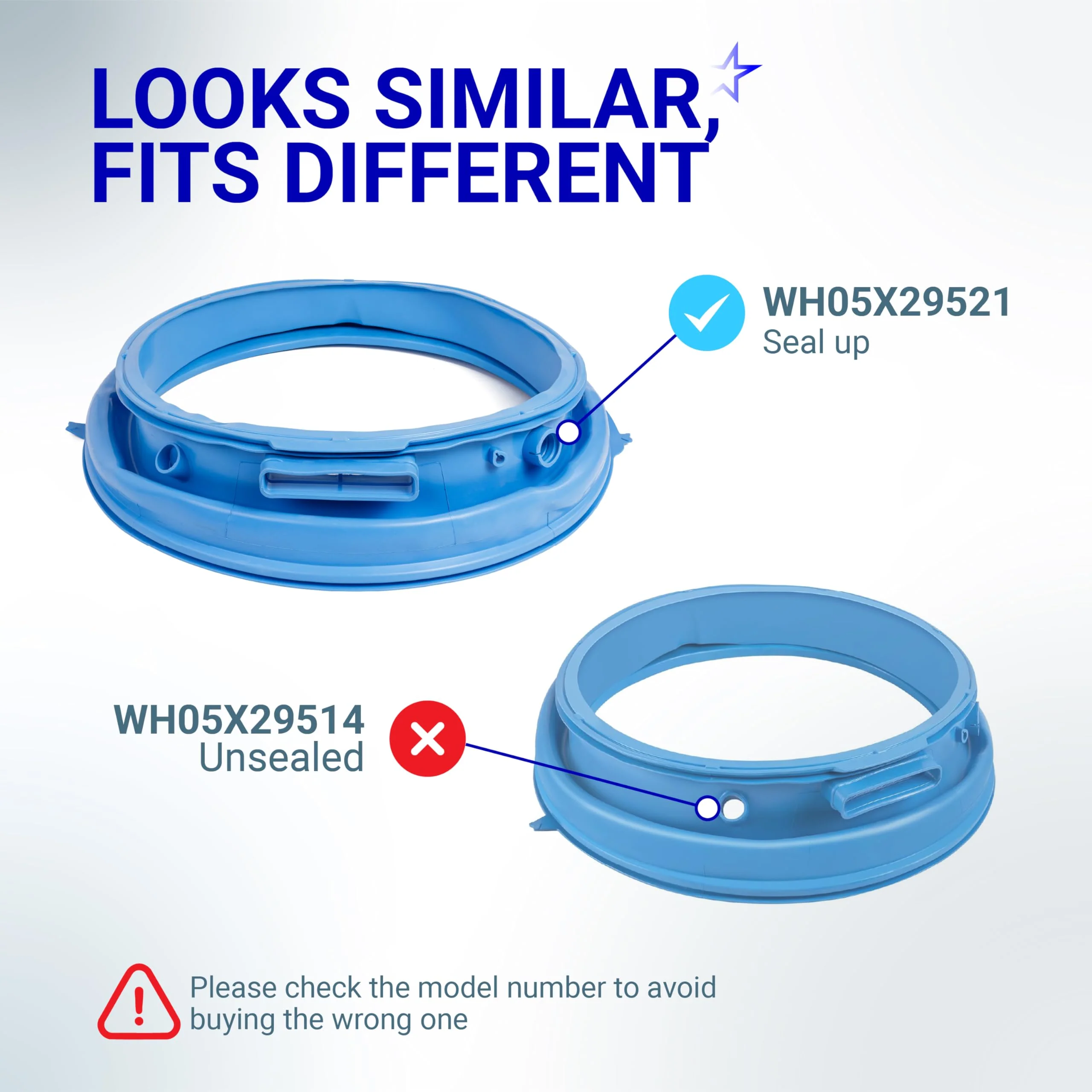 WH05X29521 Washer Door Gasket - For GE GFW550SSN0WW GFW550SSN2WW - Replaces PS12743602 4978358 - Image 7