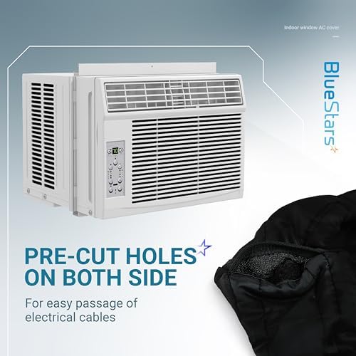 Window Air Conditioner Cover Indoor with Velcro Sides - Inside AC Cover for Winter - 17" x 13" x 3.5" (Black) - Image 6
