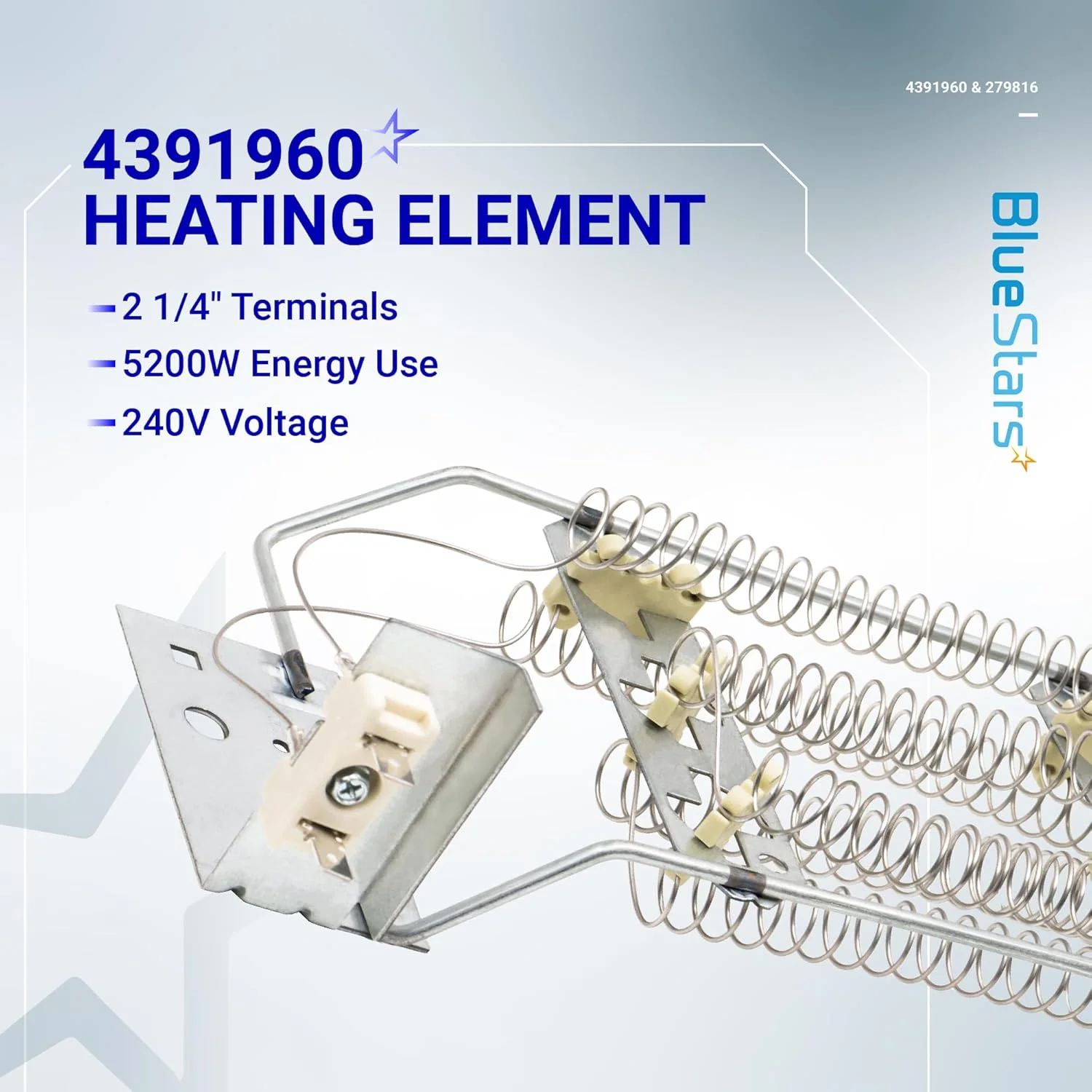 4391960 Dryer Heating Element & 279816 Dryer Thermal Cut-off Kit - For Whirlpool & Kenmore Dryers - Image 4