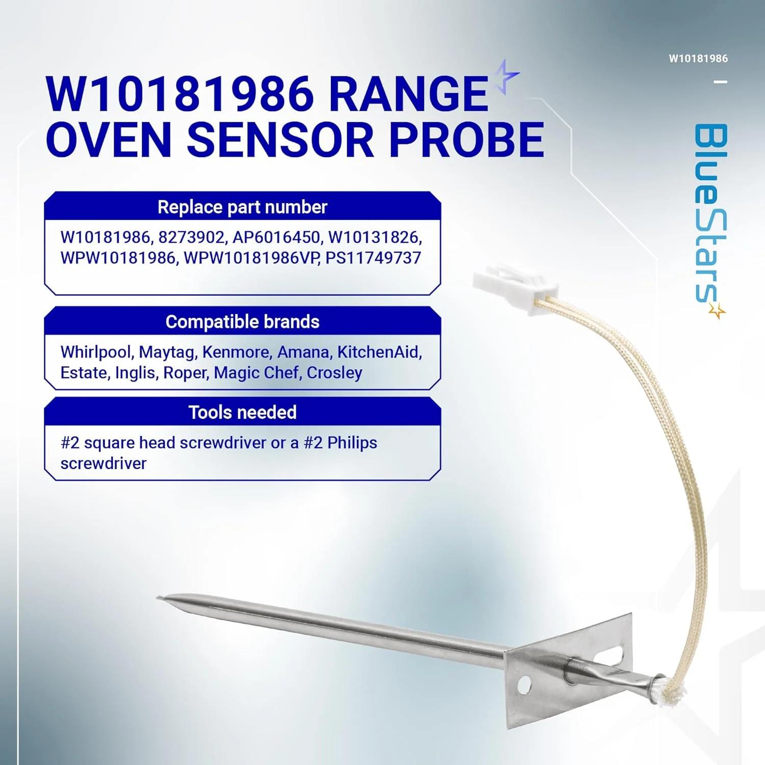 WPW10181986 Range Oven Sensor Probe for Whirlpool Maytag Kenmore Ranges - Image 7