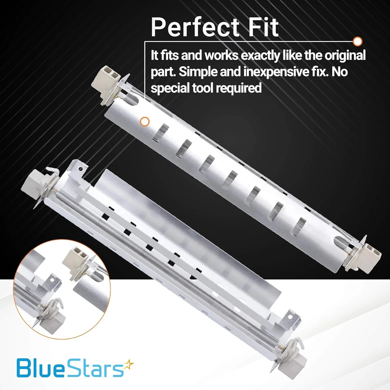 WR51X10055 Refrigerator Defrost Heater with METAL SHIELD - For GE Kenmore Refrigerators - Image 4