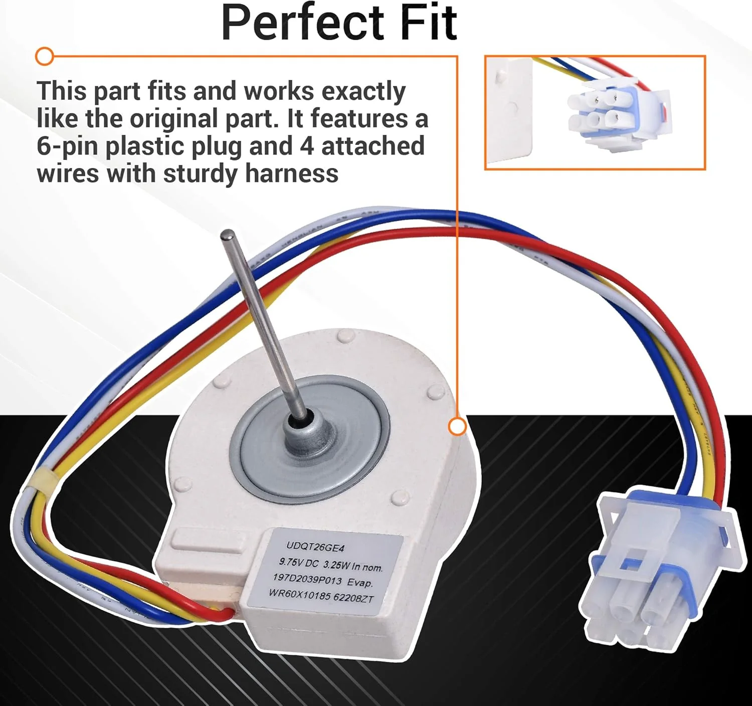 WR60X10185 Evaporator Fan Motor for GE Hotpoint Refrigerators - Image 4